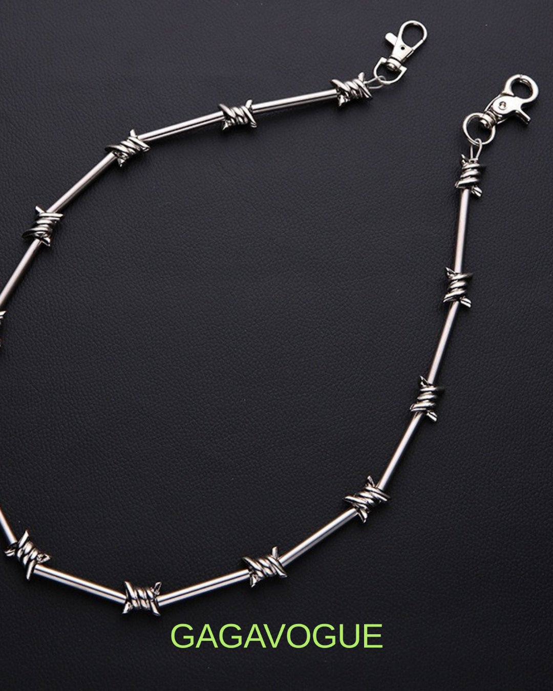 GAGAVOGUE BARBED WIRE TUBE LINK WALLET CHAIN
