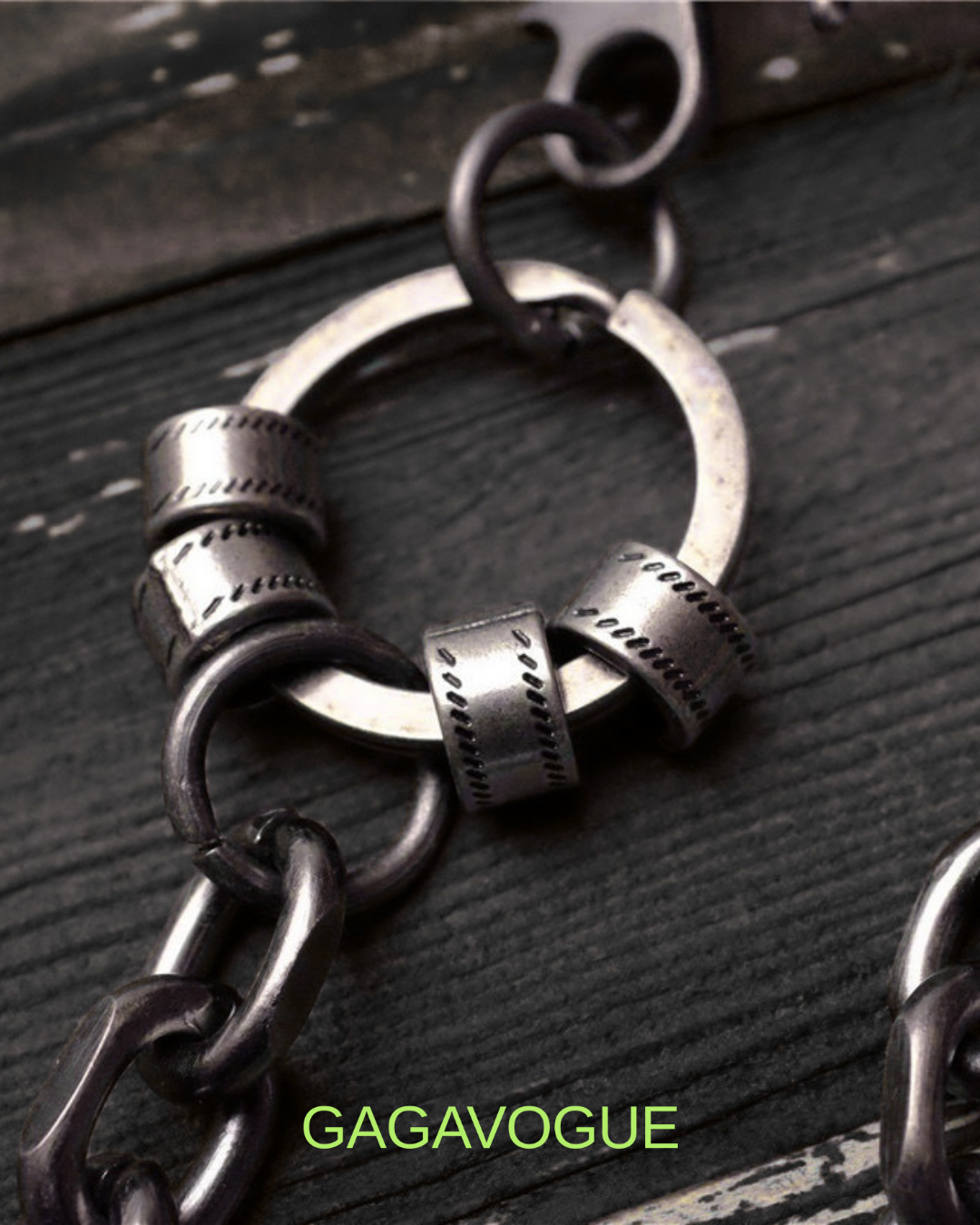 GAGAVOGUE BRASS KNUCKLE MULTI-CHAIN WALLET CHAIN