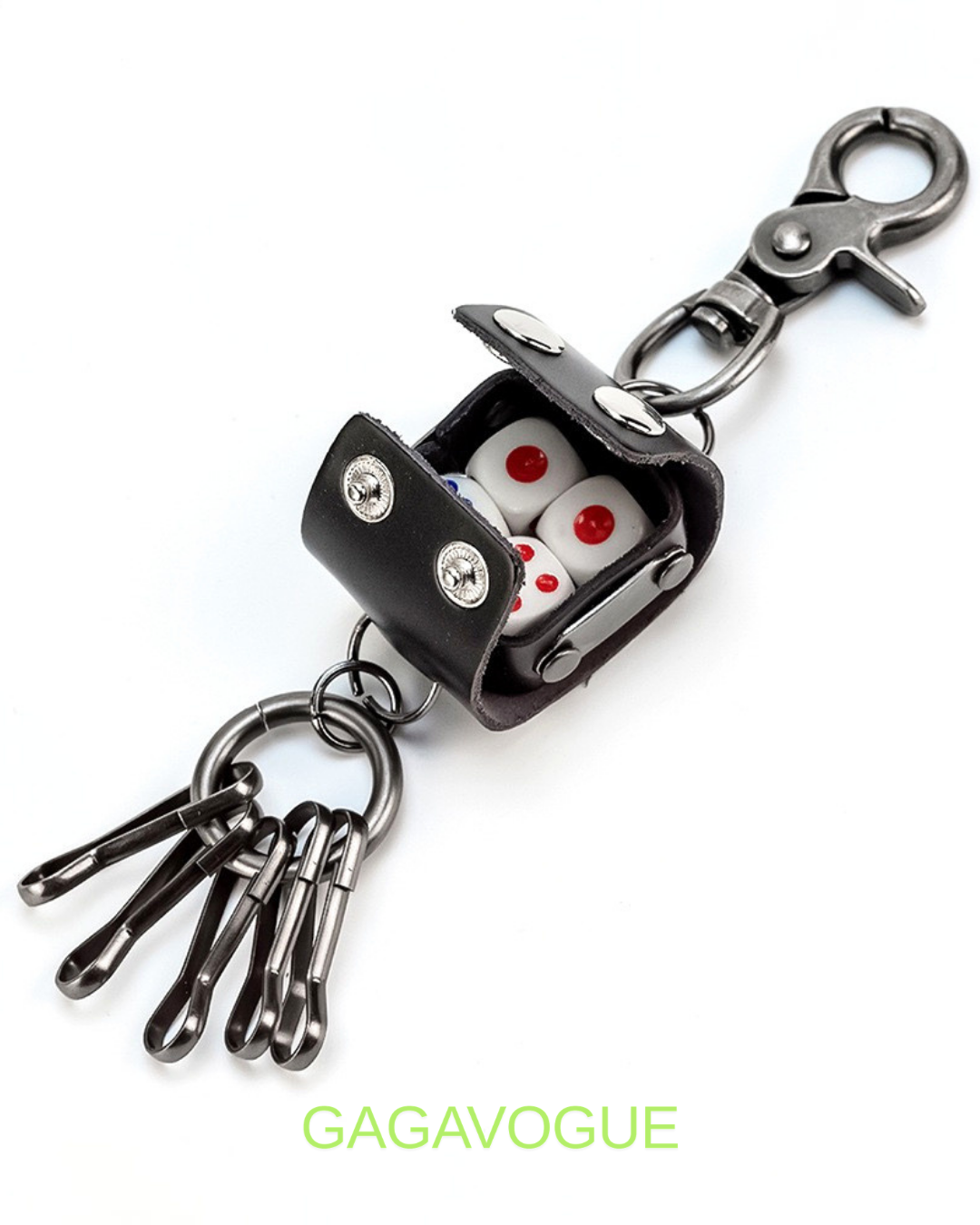 GAGAVOGUE DICE LEATHER KEYCHAIN