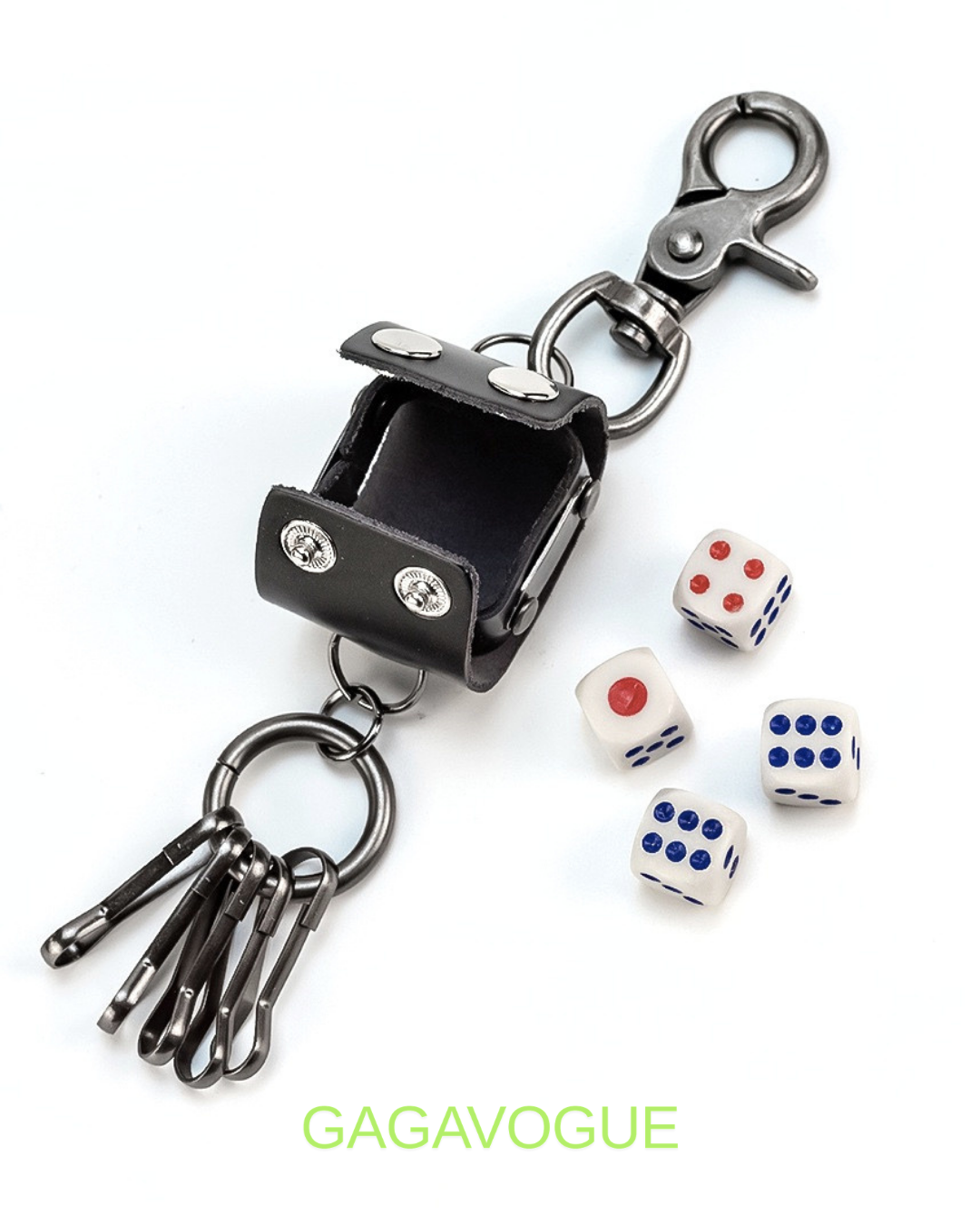 GAGAVOGUE DICE LEATHER KEYCHAIN