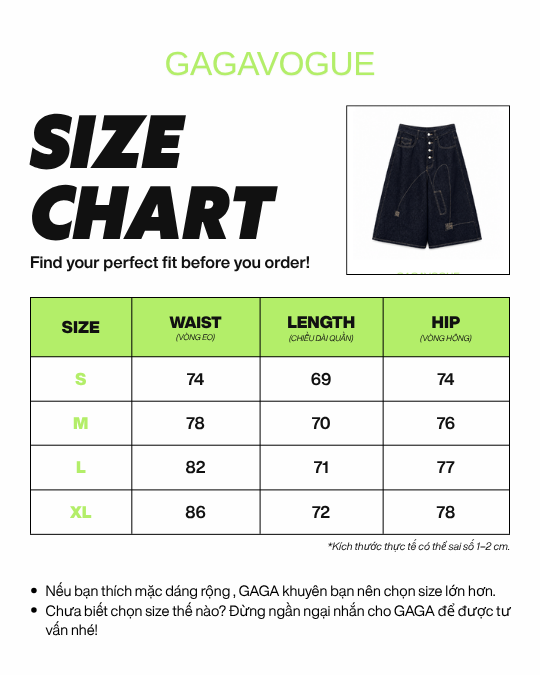GAGAVOGUE CONTRAST STITCH DENIM SHORTS