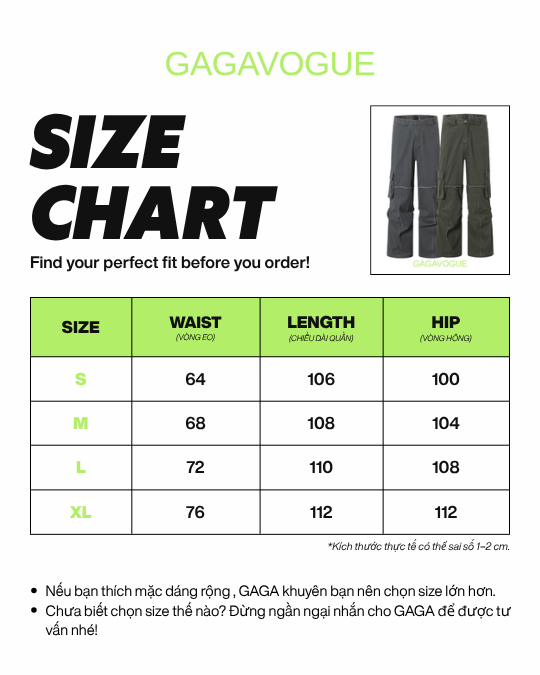 GAGAVOGUE UTILITY PANEL CARGO PANTS