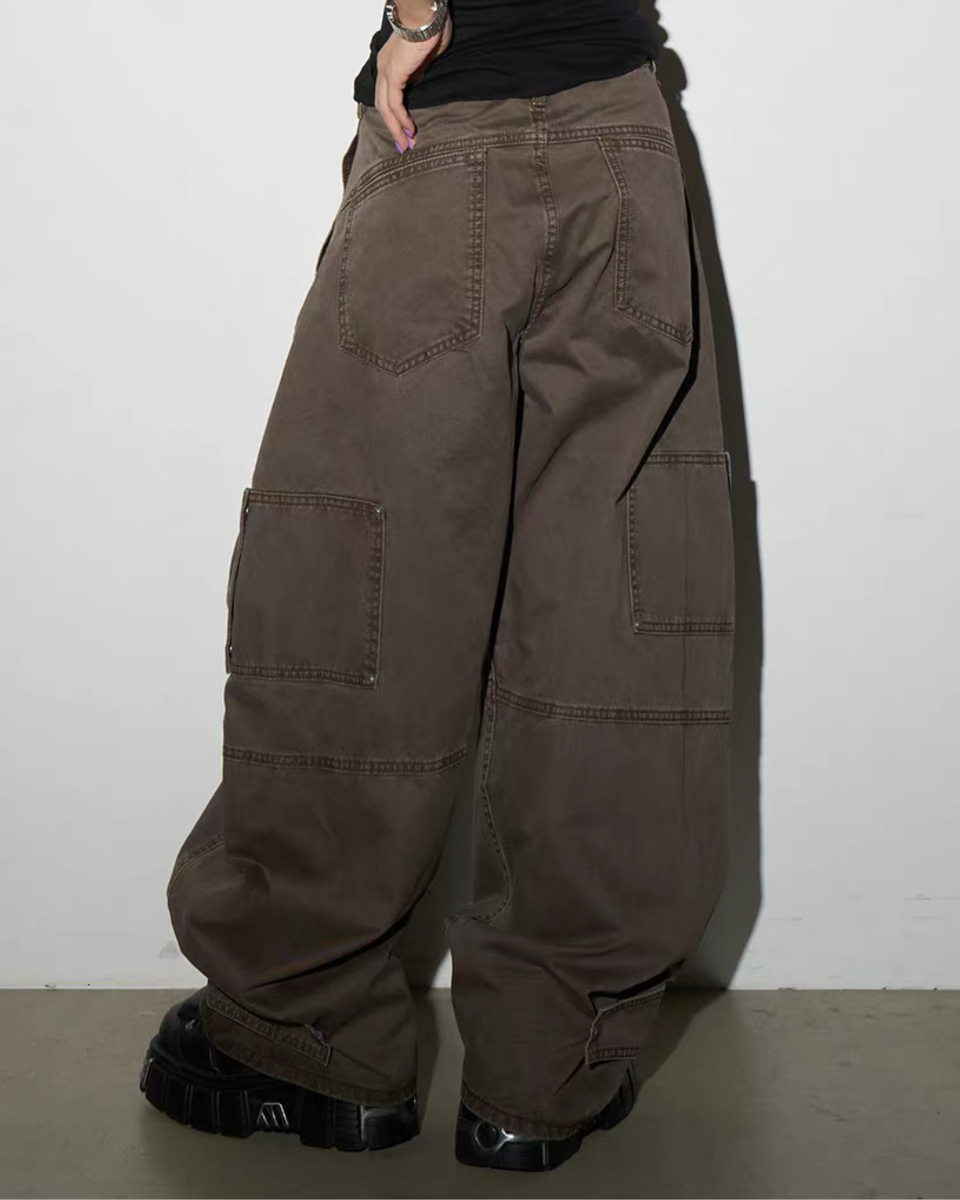 GAGAVOGUE VINTAGE CURVED CARGO PANTS