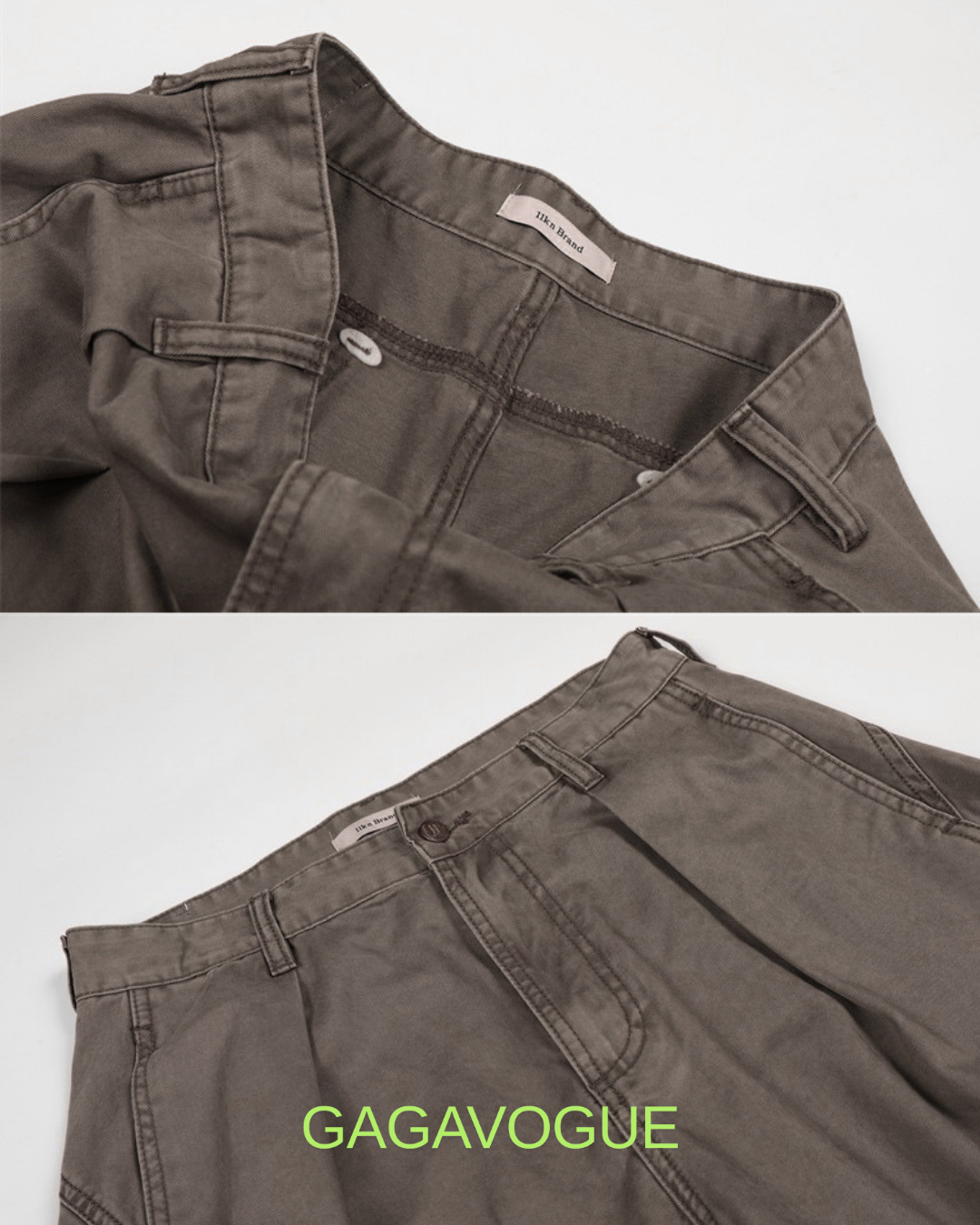 GAGAVOGUE VINTAGE CURVED CARGO PANTS