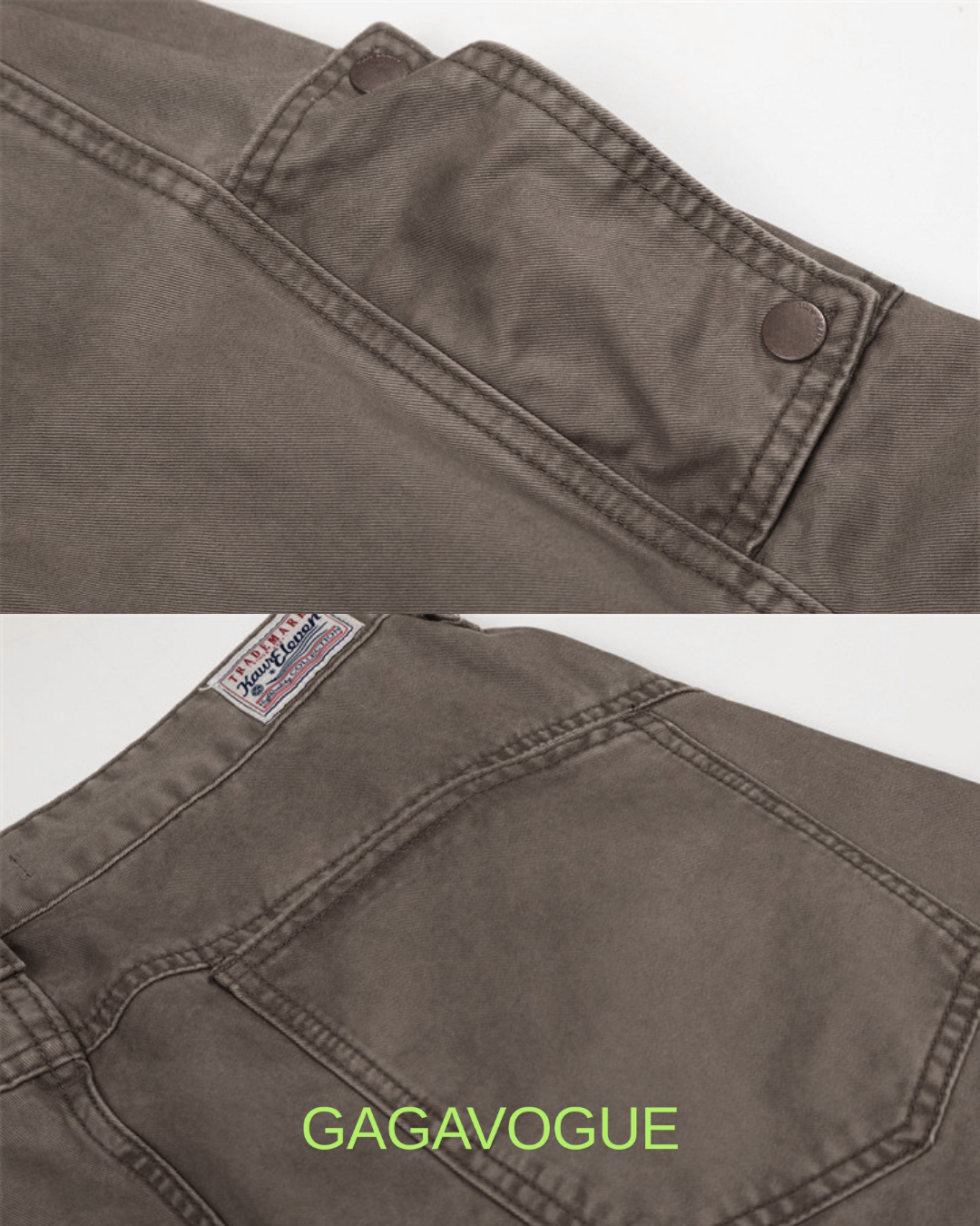GAGAVOGUE VINTAGE CURVED CARGO PANTS