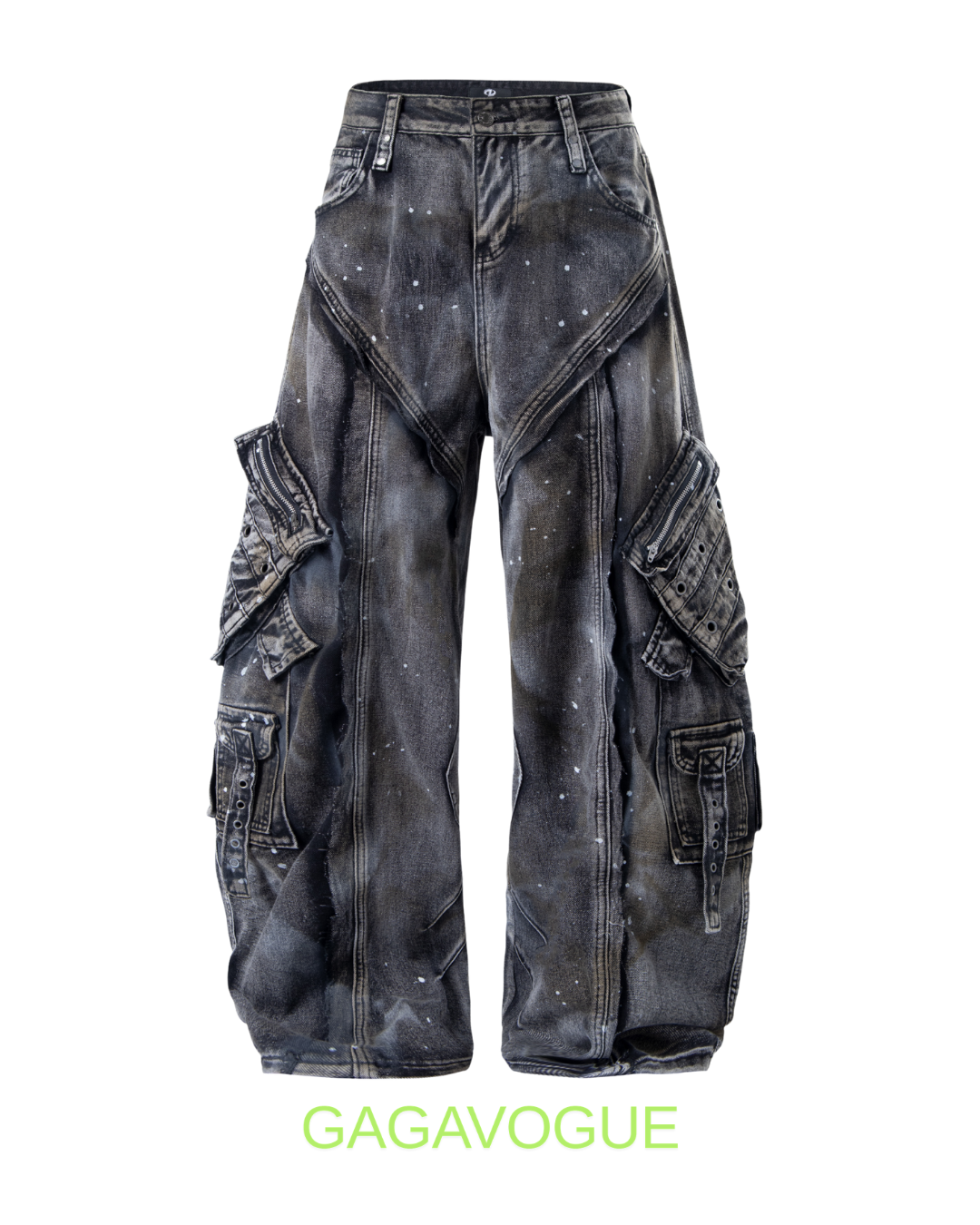 GAGAVOGUE VINTAGE UTILITY WIDE CARGO PANTS