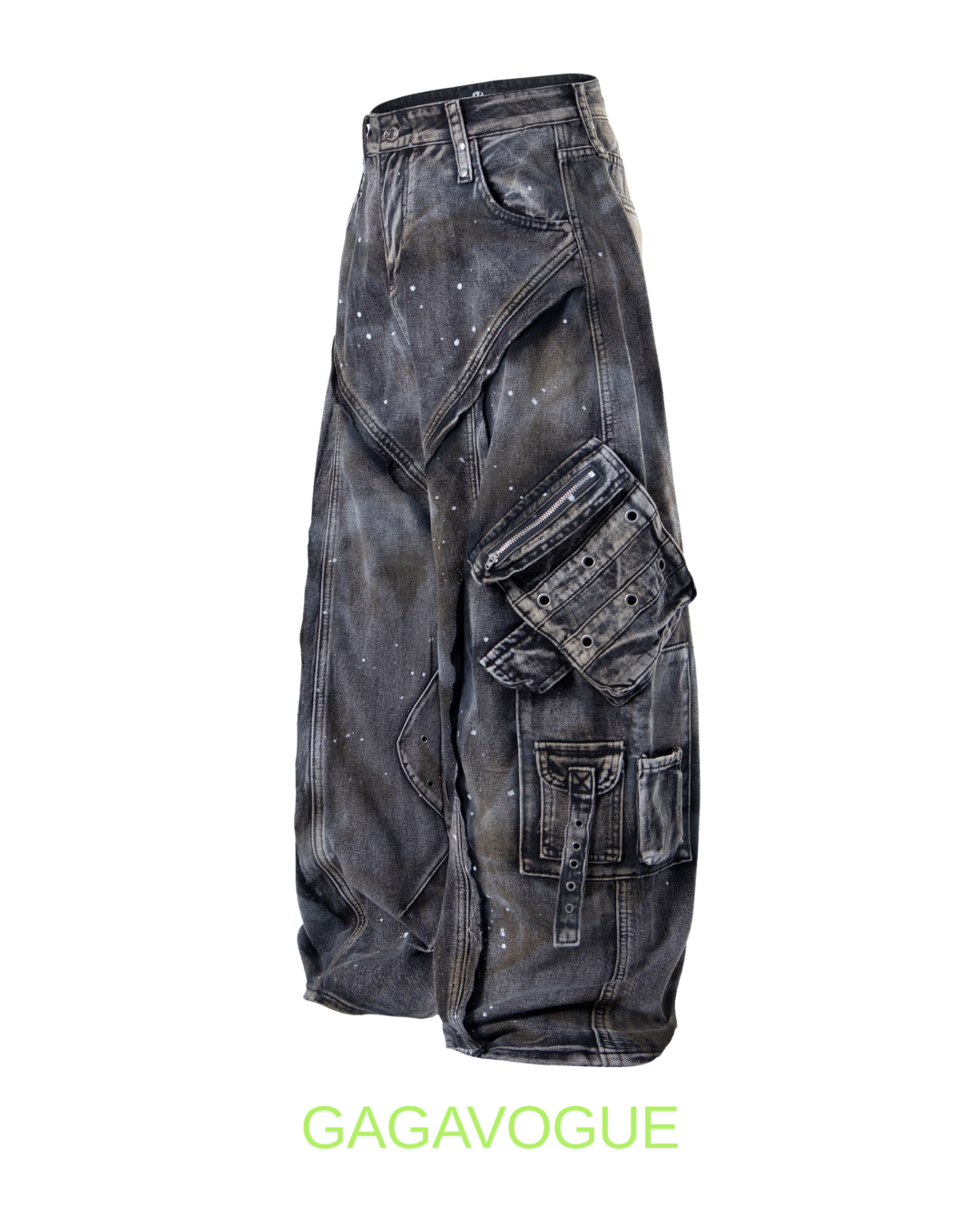 GAGAVOGUE VINTAGE UTILITY WIDE CARGO PANTS