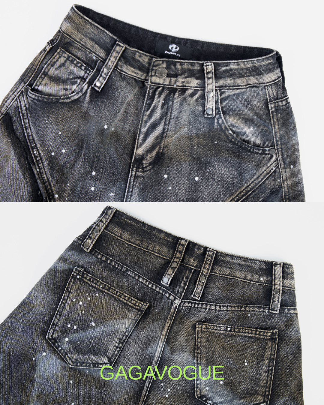 GAGAVOGUE VINTAGE UTILITY WIDE CARGO PANTS