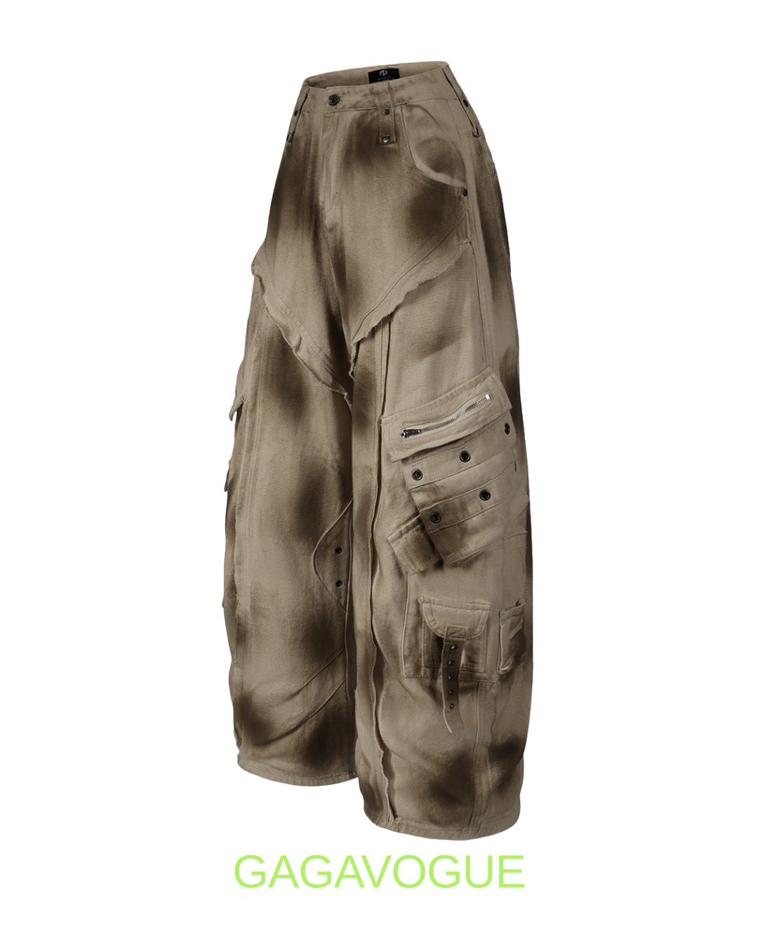 GAGAVOGUE VINTAGE UTILITY WIDE CARGO PANTS
