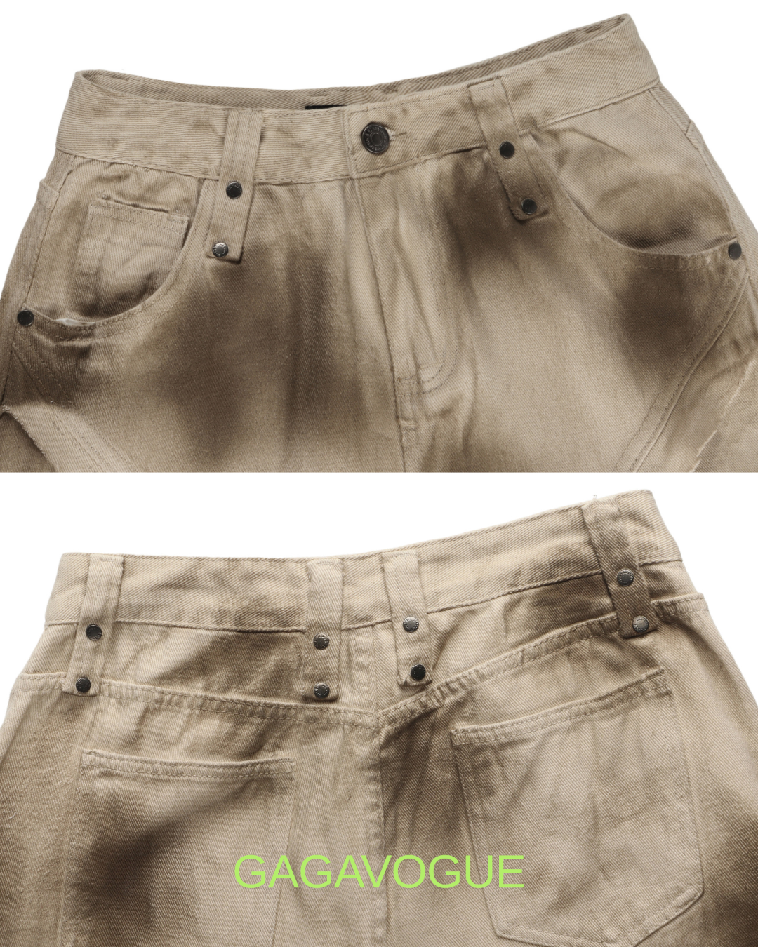 GAGAVOGUE VINTAGE UTILITY WIDE CARGO PANTS