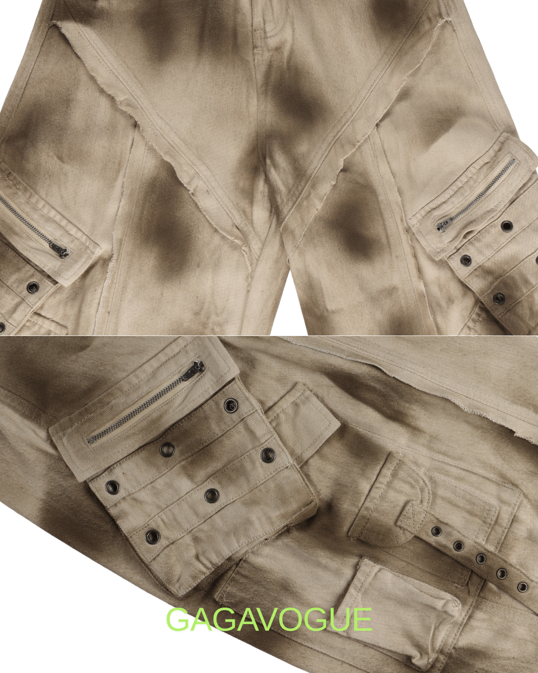 GAGAVOGUE VINTAGE UTILITY WIDE CARGO PANTS