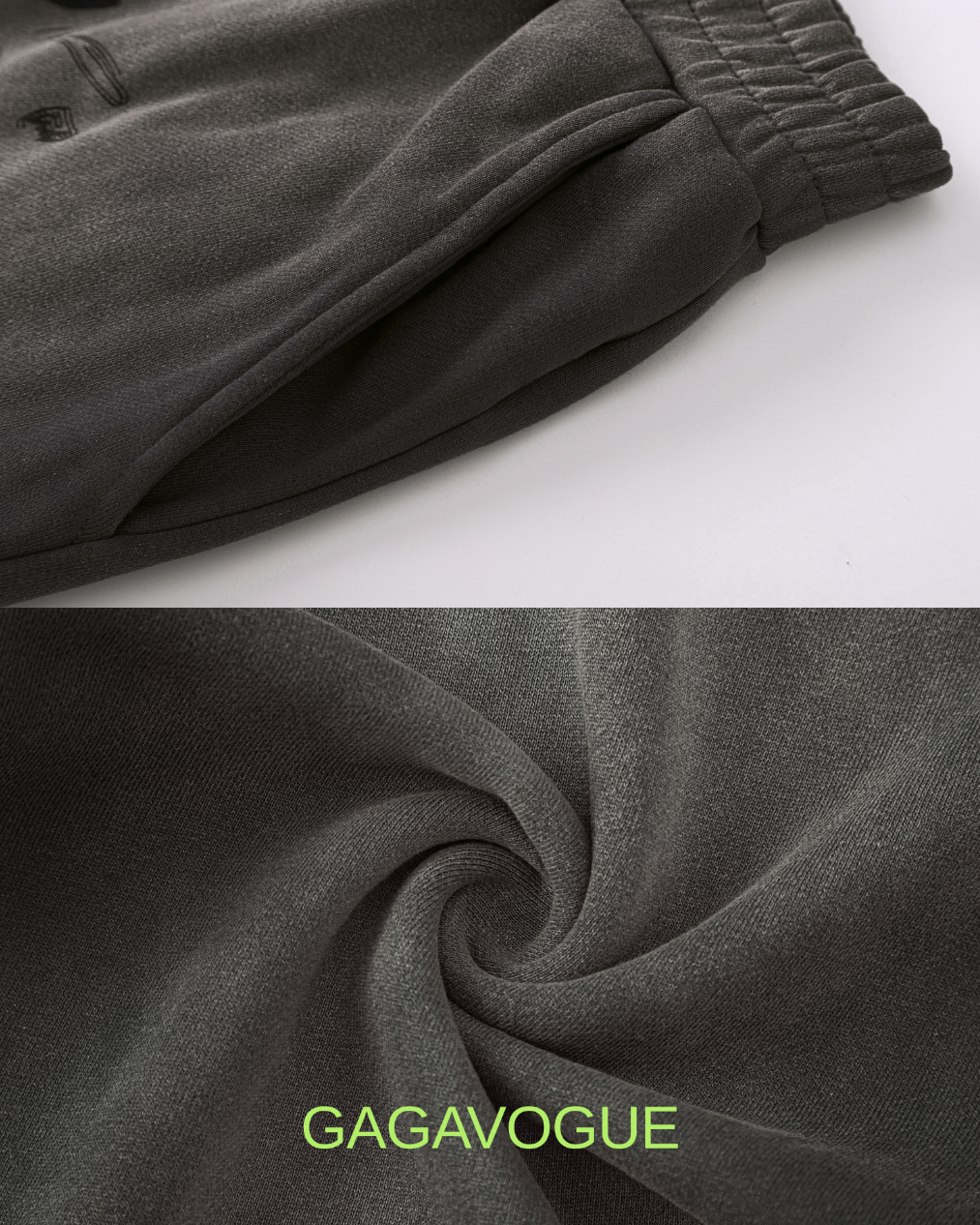 GAGAVOGUE BLACK GRAPHIC WIDE LEG SWEATPANTS