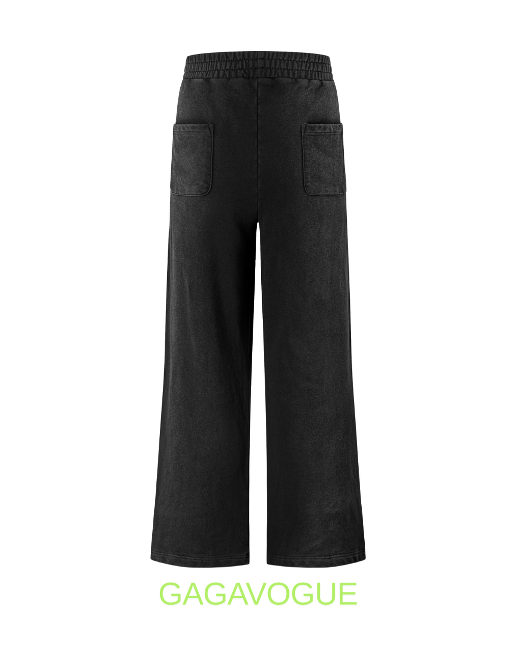 GAGAVOGUE BLACK GRAPHIC WIDE LEG SWEATPANTS