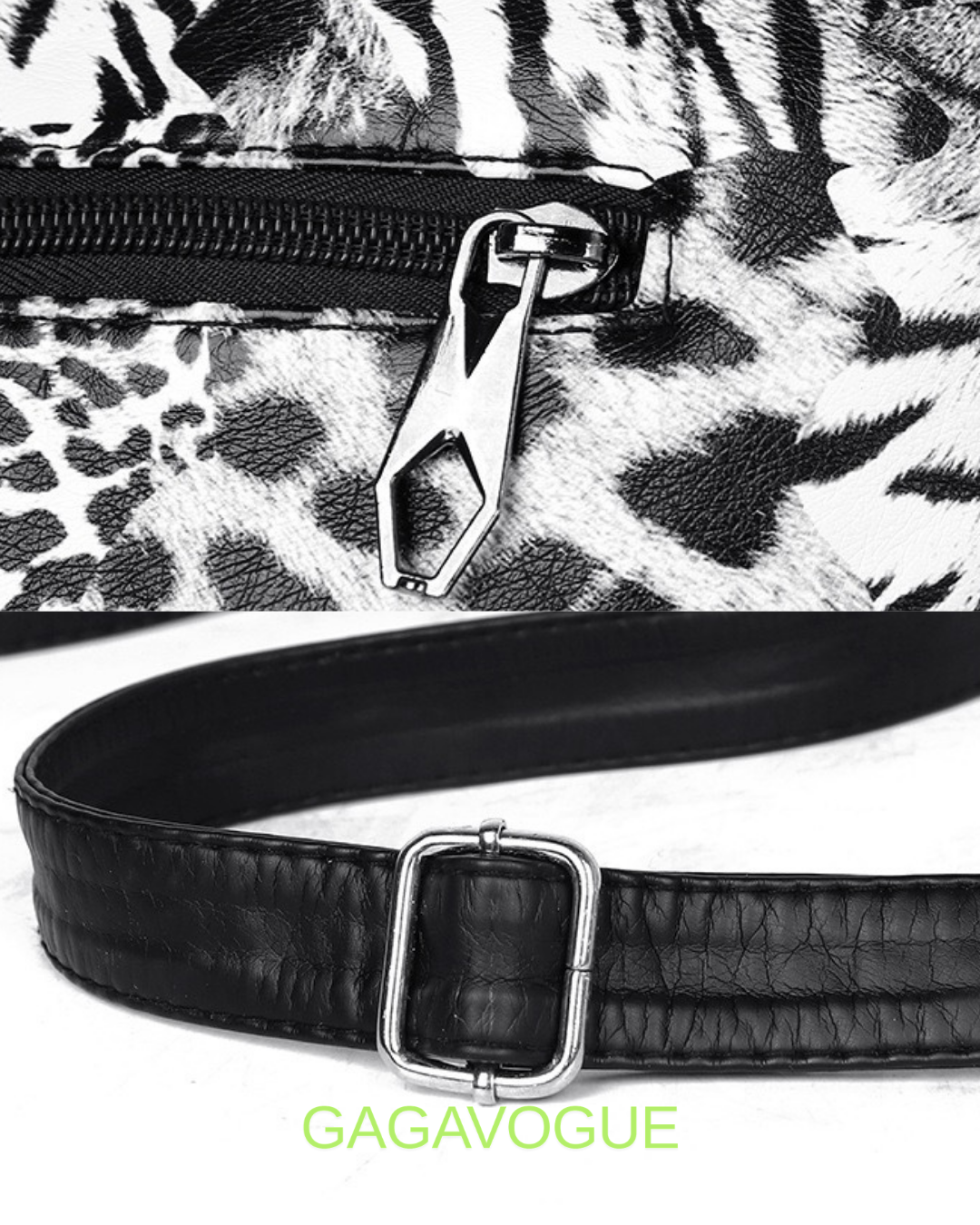 GAGAVOGUE VINTAGE ANIMAL PRINT SHOULDER BAG