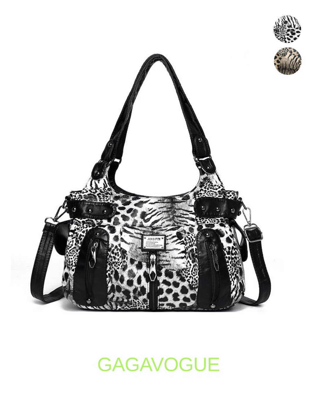 GAGAVOGUE VINTAGE ANIMAL PRINT SHOULDER BAG