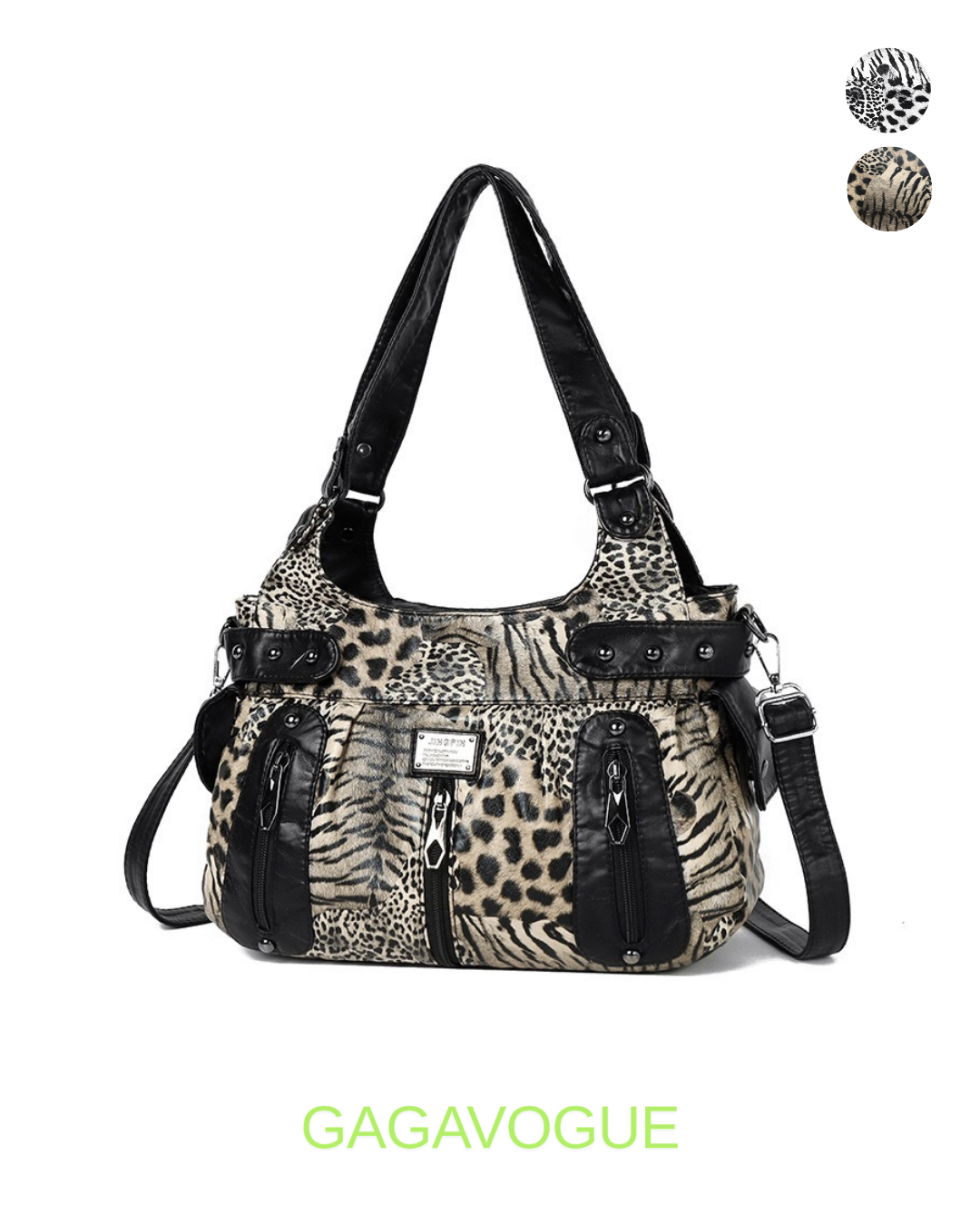 GAGAVOGUE VINTAGE ANIMAL PRINT SHOULDER BAG