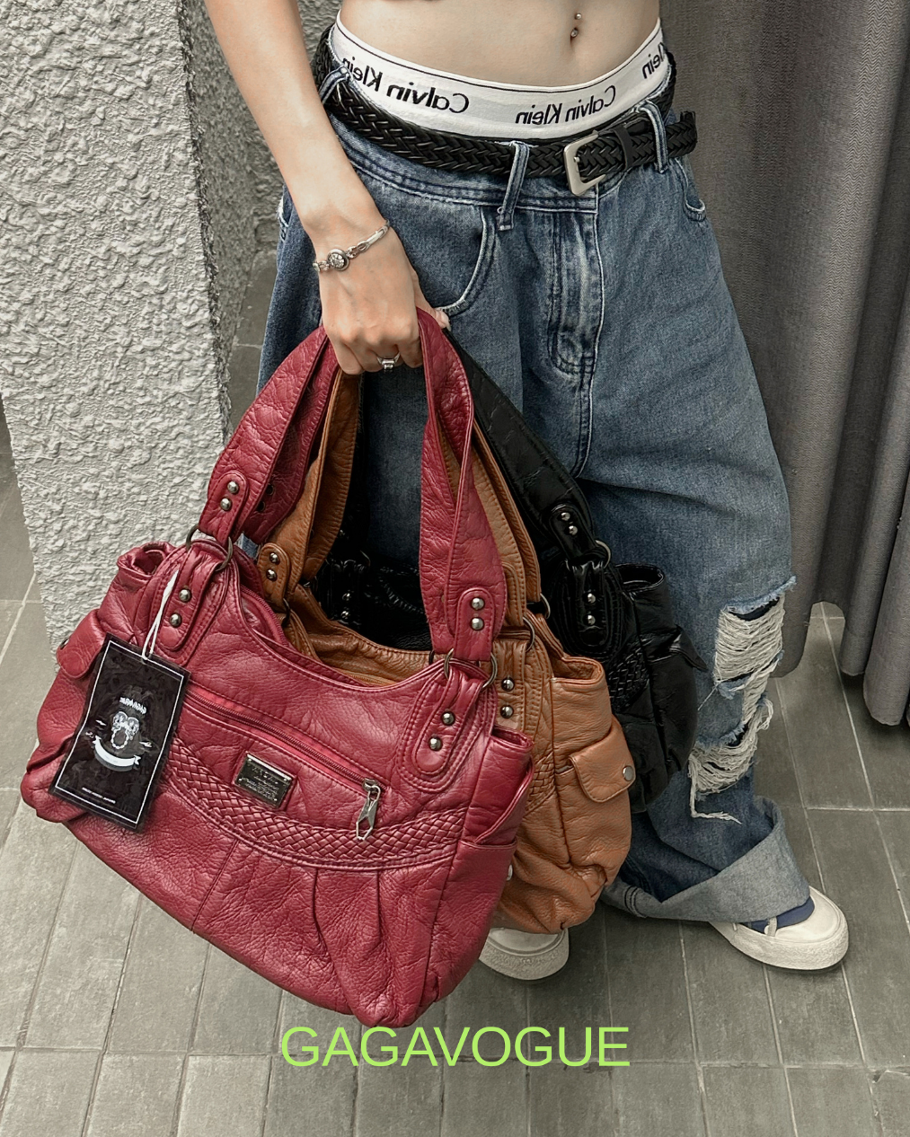 GAGAVOGUE VINTAGE BRAID SHOULDER BAG
