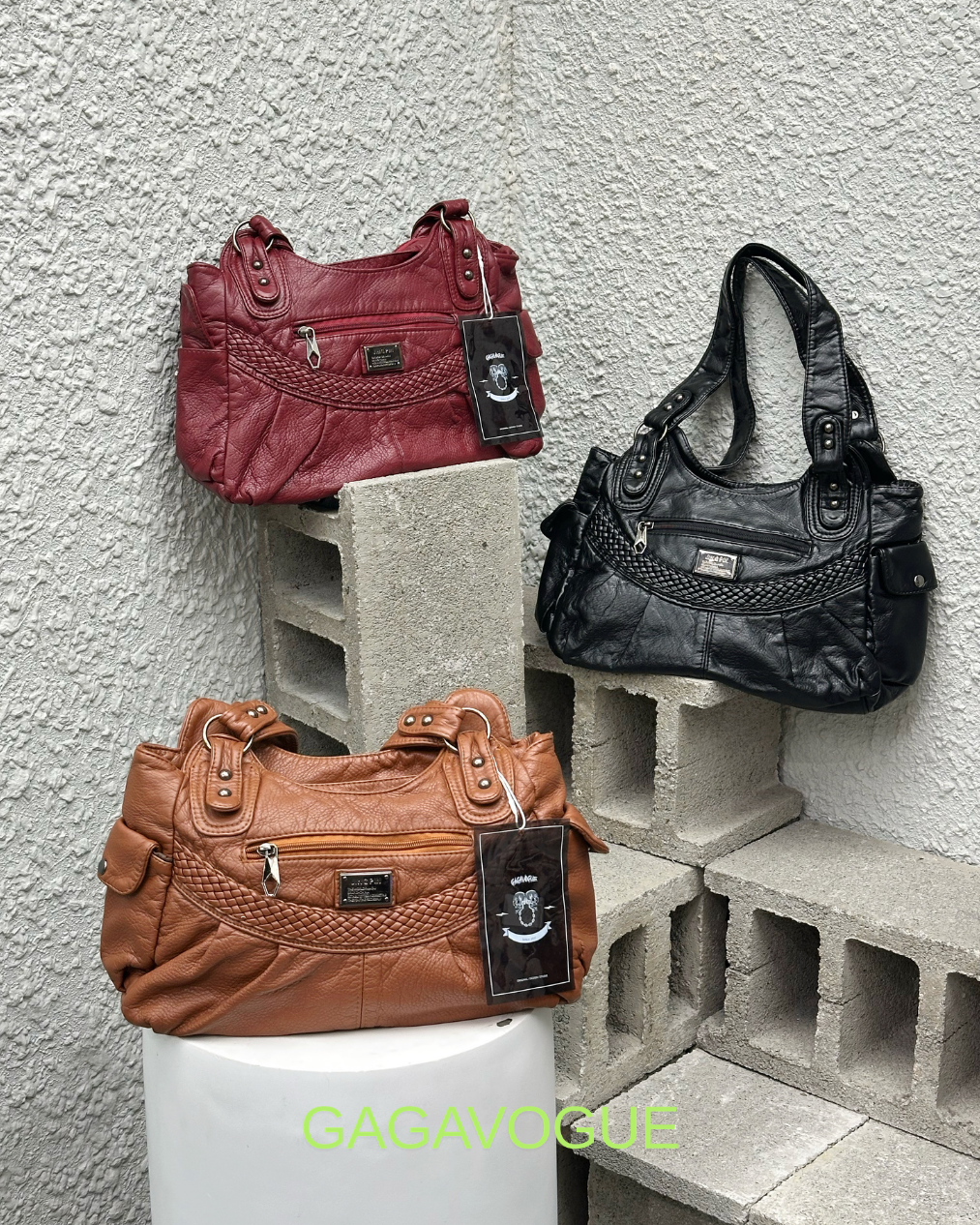 GAGAVOGUE VINTAGE BRAID SHOULDER BAG
