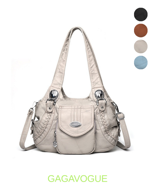 GAGAVOGUE VINTAGE BRAID POCKET SHOULDER BAG