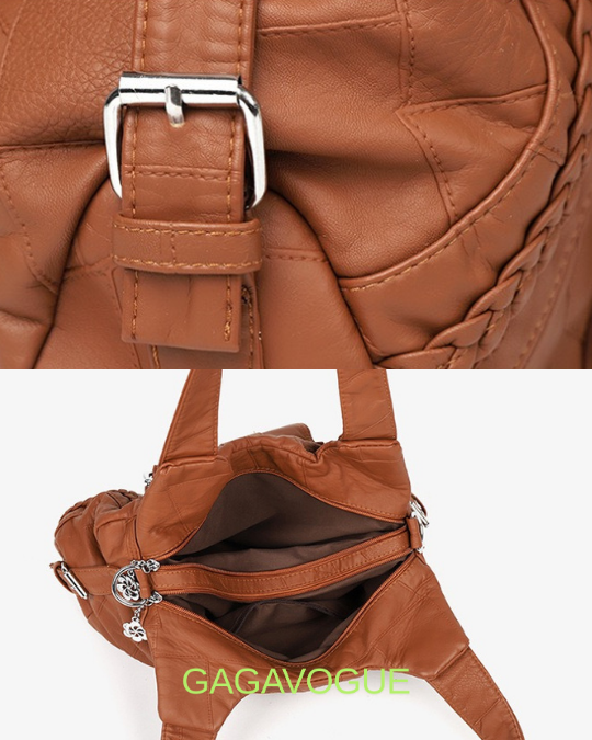 GAGAVOGUE VINTAGE BRAID POCKET SHOULDER BAG