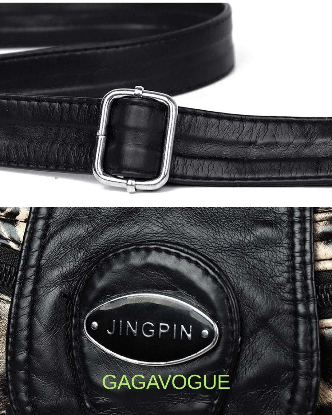 GAGAVOGUE VINTAGE ANIMAL PRINT FLAP SHOULDER BAG