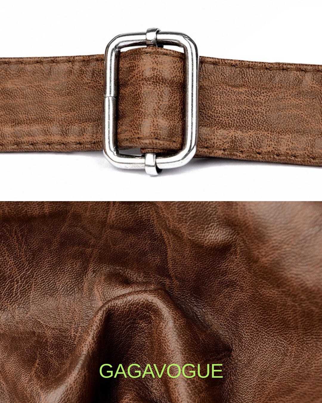 GAGAVOGUE VINTAGE SOFT LEATHER SHOULDER BAG