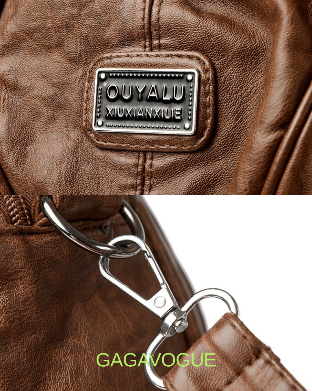 GAGAVOGUE VINTAGE SOFT LEATHER SHOULDER BAG