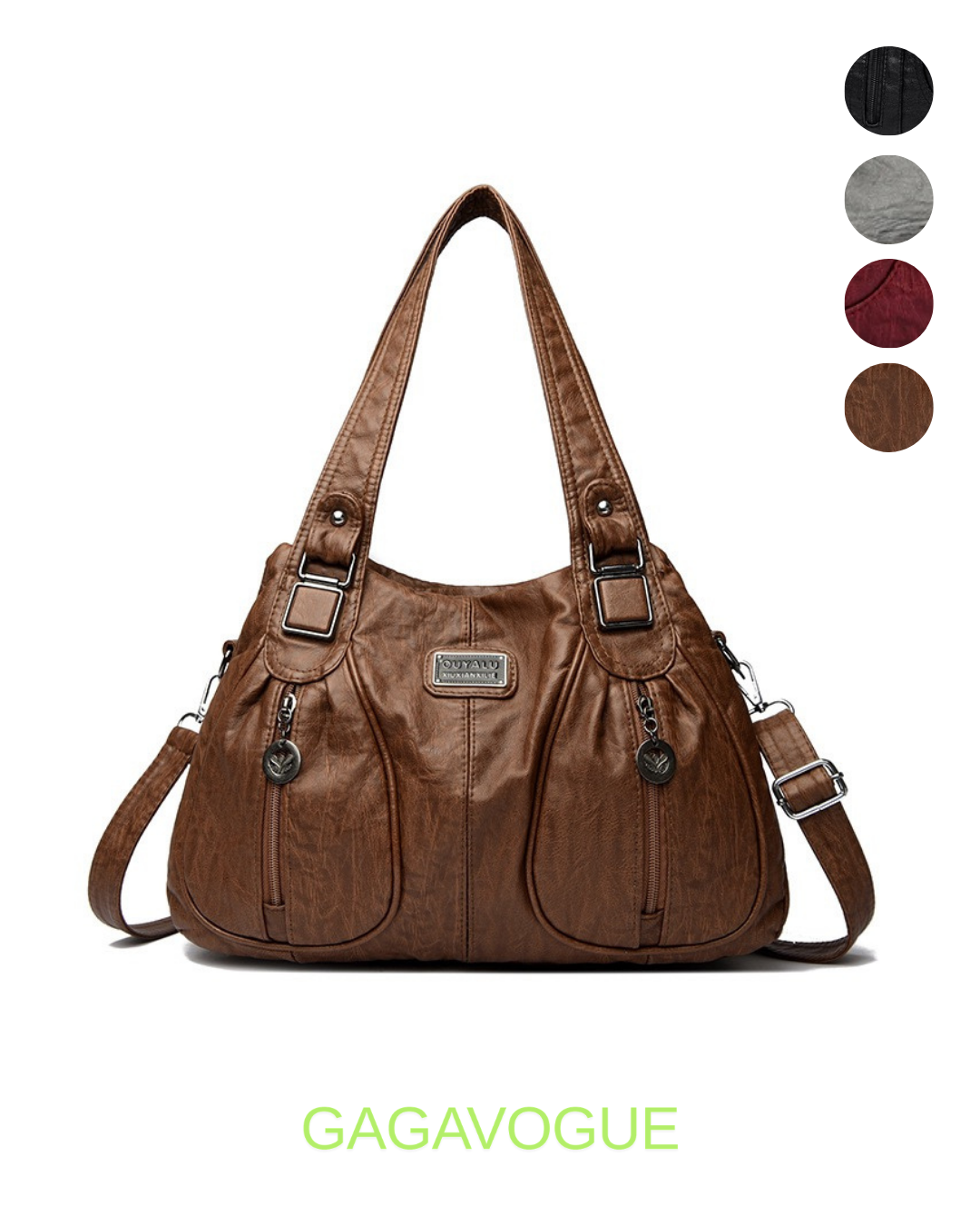GAGAVOGUE VINTAGE SOFT LEATHER SHOULDER BAG