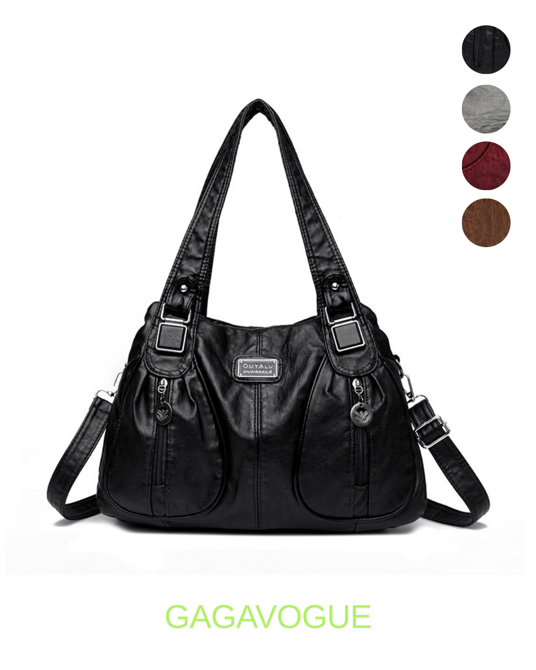 GAGAVOGUE VINTAGE SOFT LEATHER SHOULDER BAG