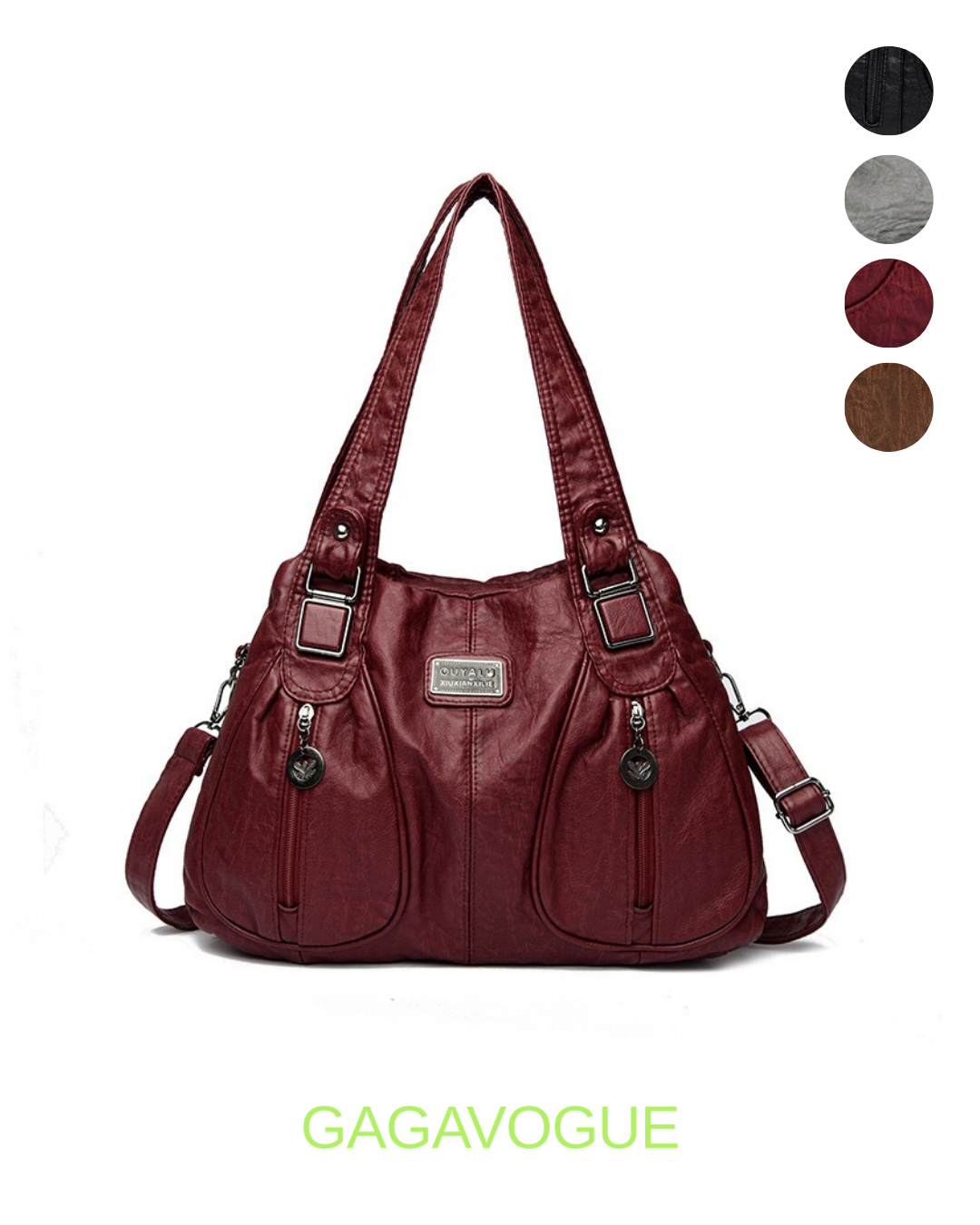 GAGAVOGUE VINTAGE SOFT LEATHER SHOULDER BAG