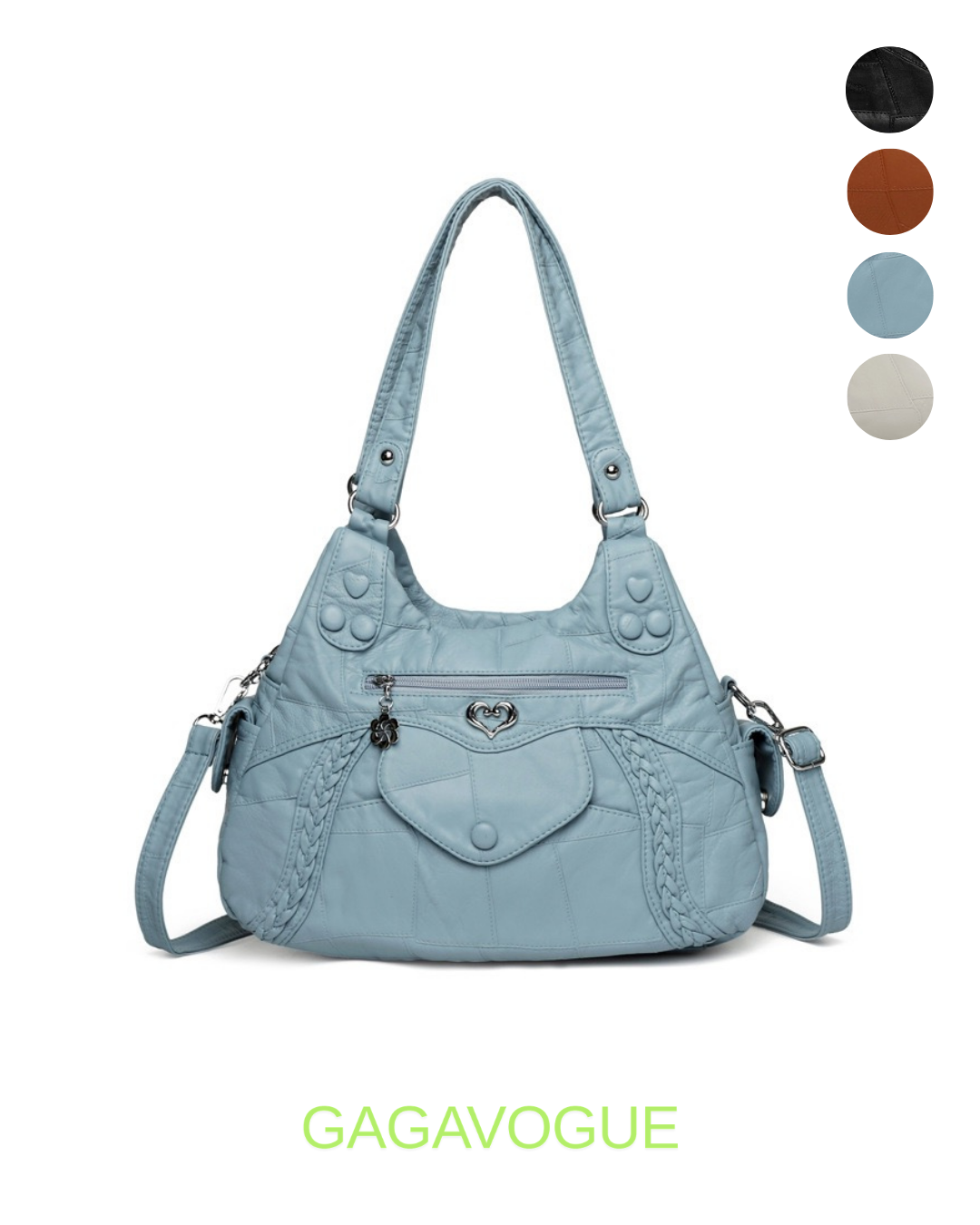GAGAVOGUE HEART POCKET SHOULDER BAG