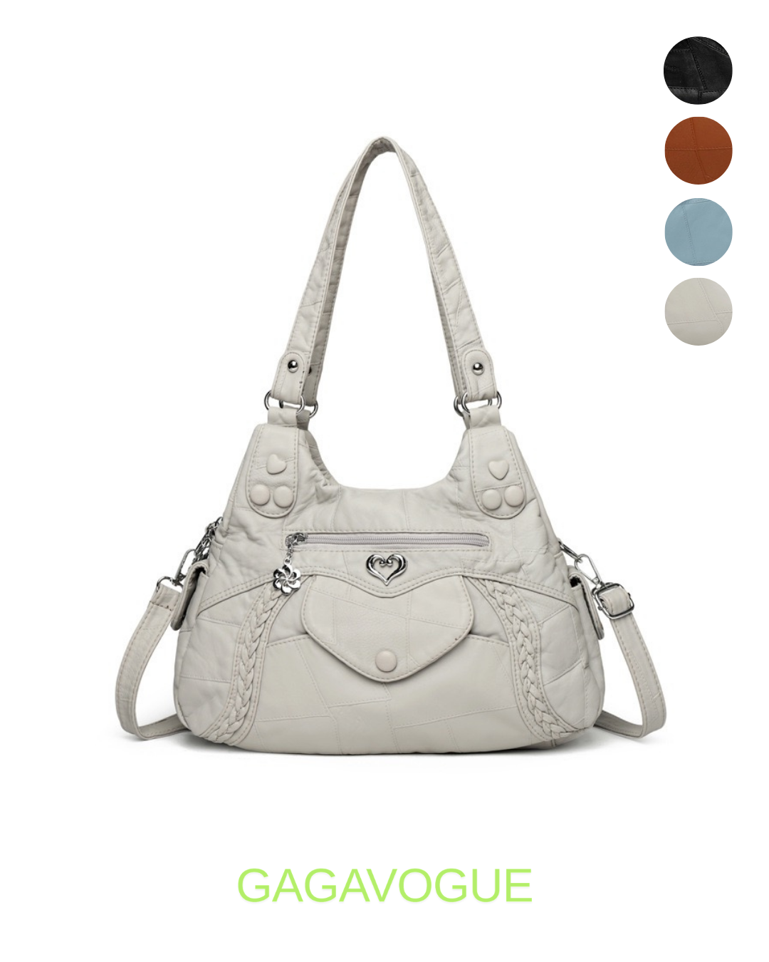 GAGAVOGUE HEART POCKET SHOULDER BAG