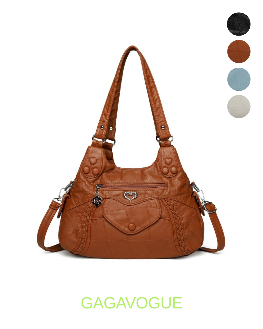 GAGAVOGUE HEART POCKET SHOULDER BAG