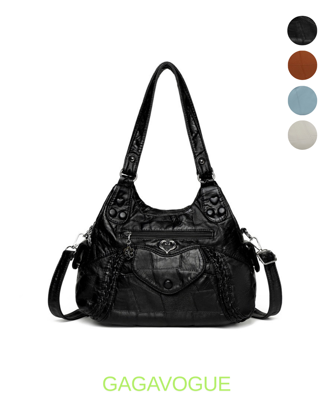 GAGAVOGUE HEART POCKET SHOULDER BAG