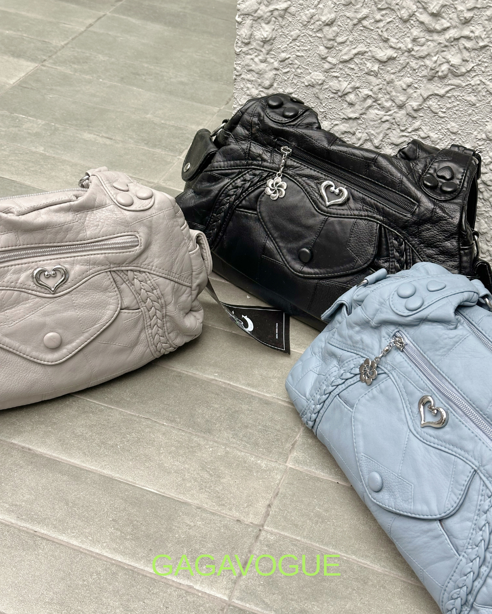 GAGAVOGUE HEART POCKET SHOULDER BAG