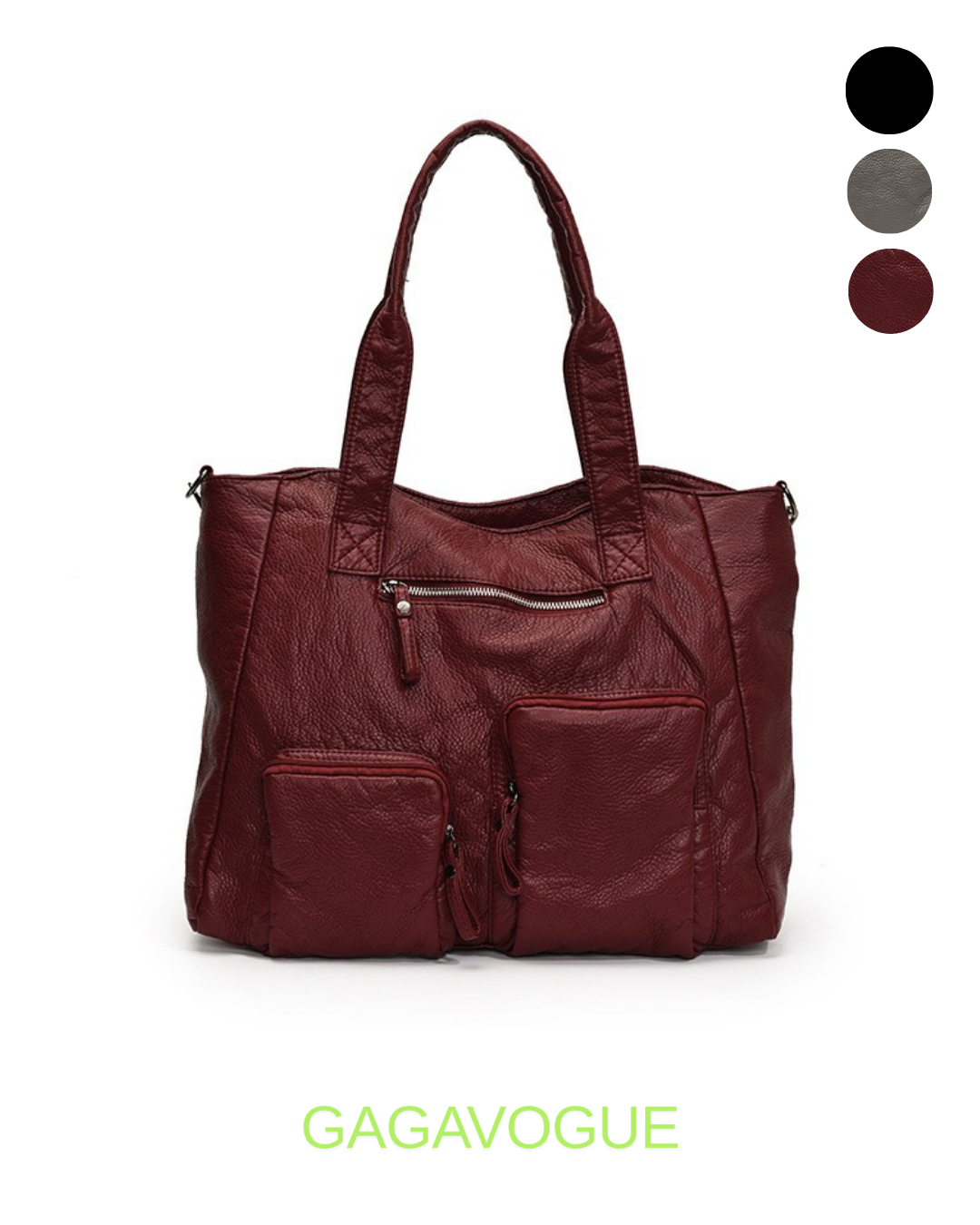 GAGAVOGUE MULTI POCKET OVERSIZED TOTE BAG