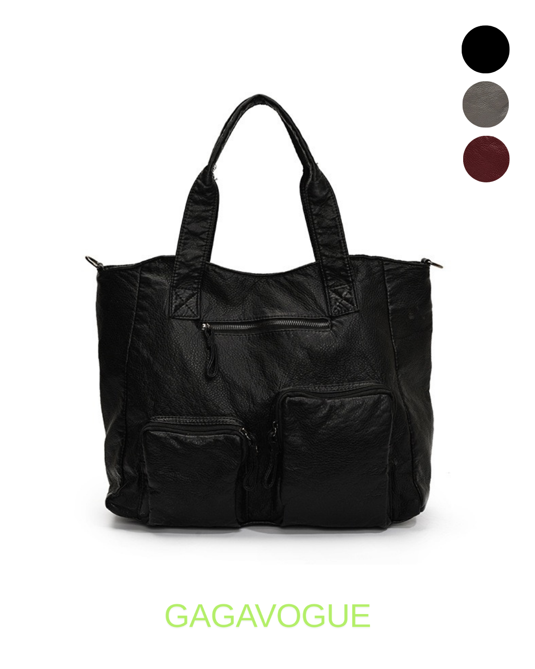 GAGAVOGUE MULTI POCKET OVERSIZED TOTE BAG