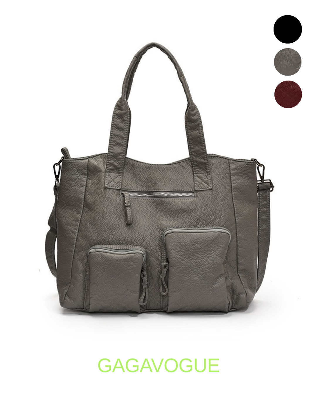 GAGAVOGUE MULTI POCKET OVERSIZED TOTE BAG
