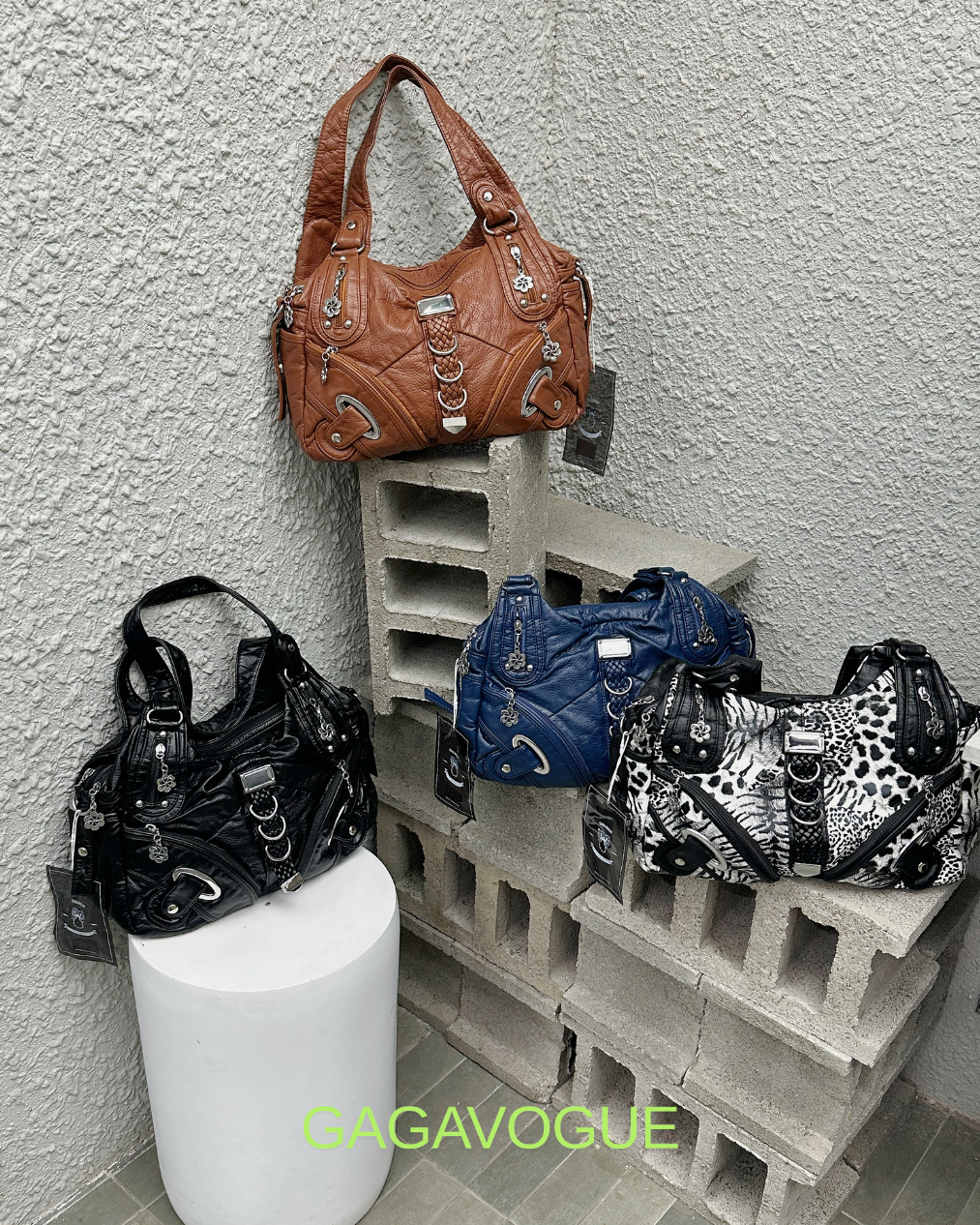 GAGAVOGUE VINTAGE RING BUCKLE SHOULDER BAG