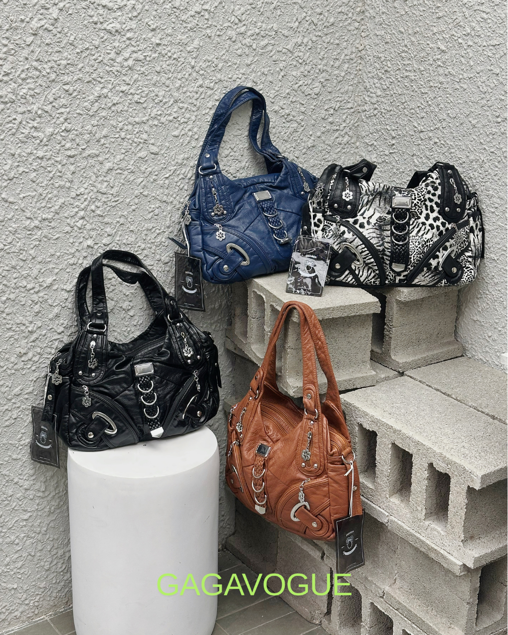 GAGAVOGUE VINTAGE RING BUCKLE SHOULDER BAG