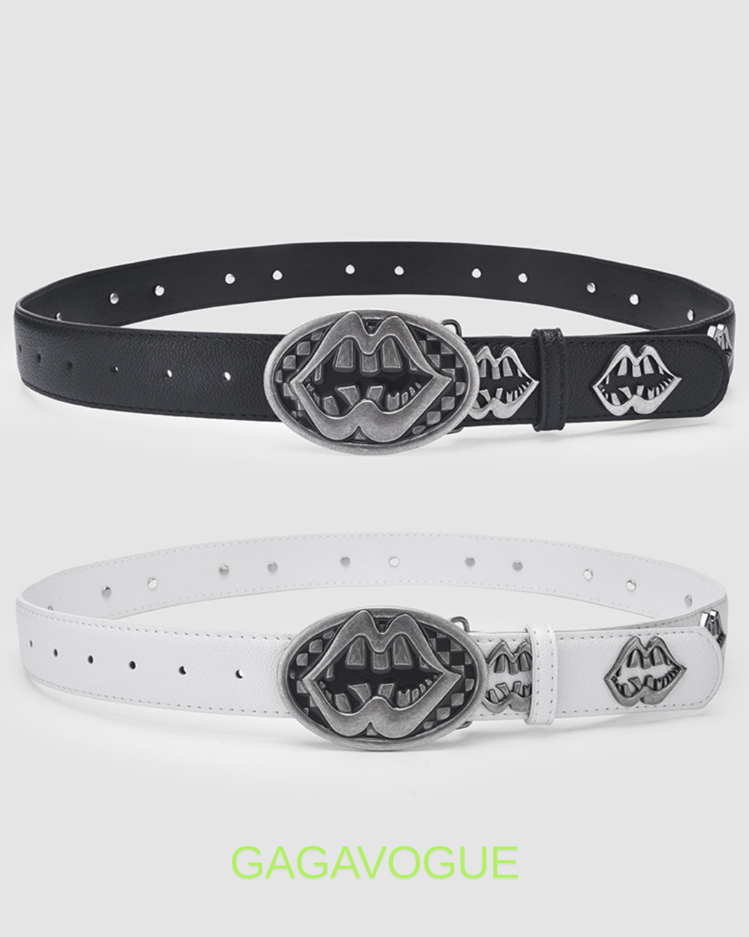 GAGAVOGUE VAMPIRE BITE BUCKLE LEATHER BELT