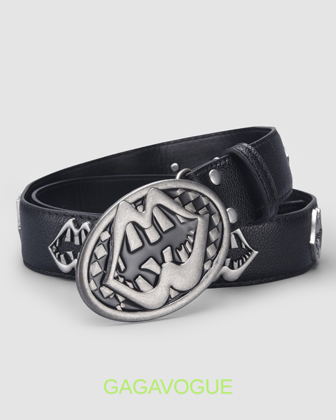 GAGAVOGUE VAMPIRE BITE BUCKLE LEATHER BELT