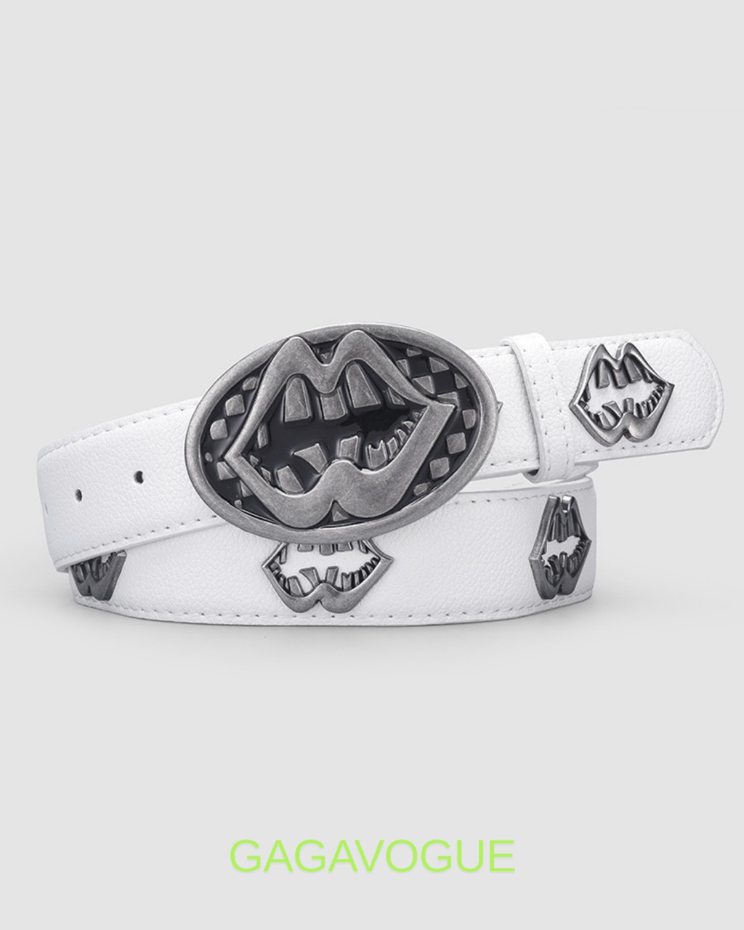 GAGAVOGUE VAMPIRE BITE BUCKLE LEATHER BELT