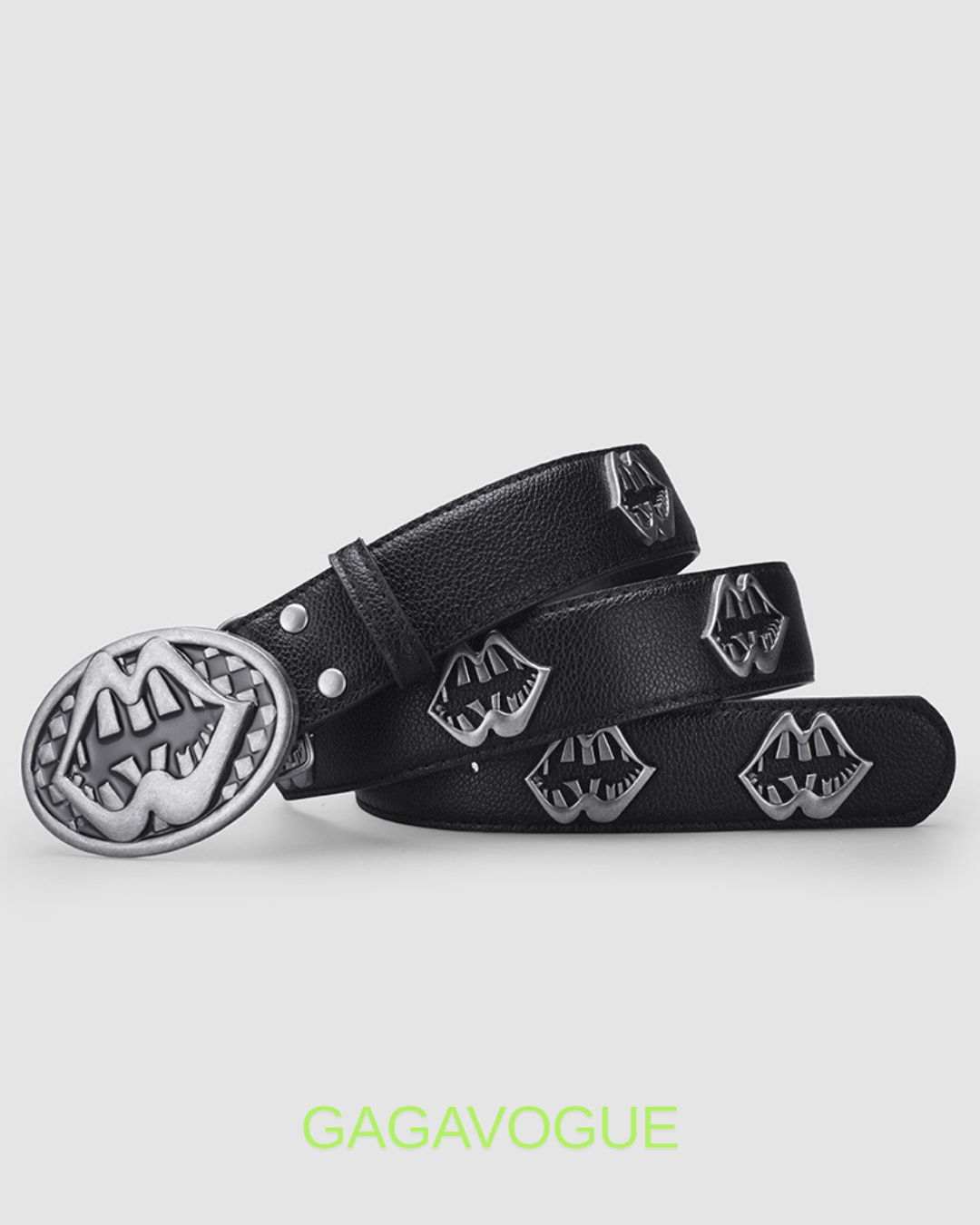 GAGAVOGUE VAMPIRE BITE BUCKLE LEATHER BELT