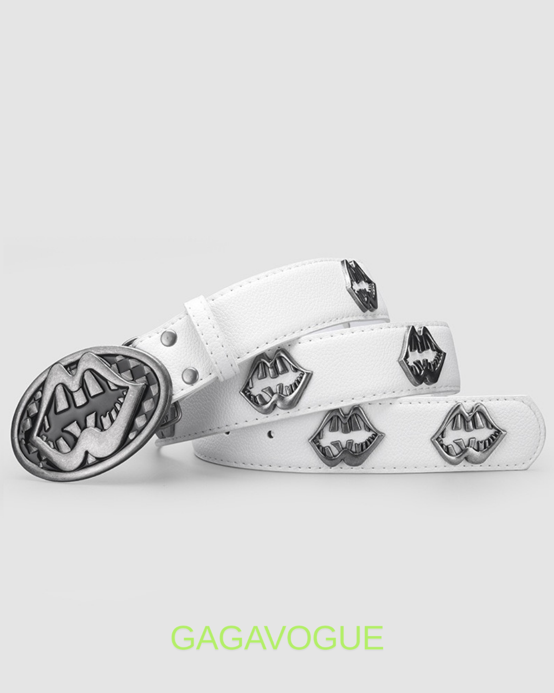 GAGAVOGUE VAMPIRE BITE BUCKLE LEATHER BELT