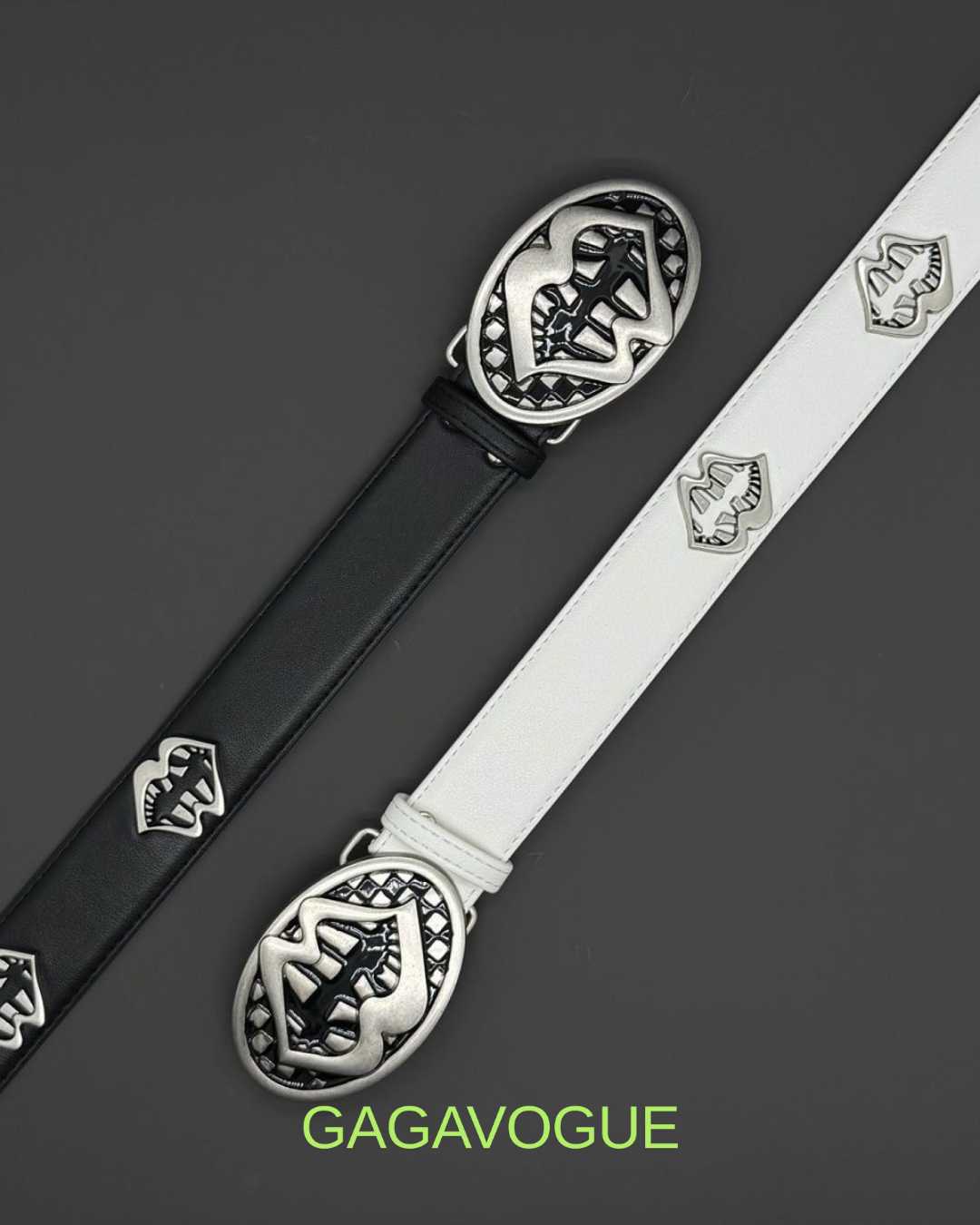 GAGAVOGUE VAMPIRE BITE BUCKLE LEATHER BELT