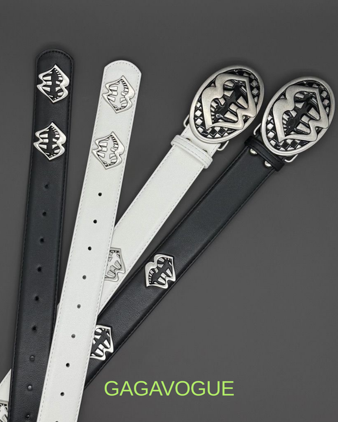 GAGAVOGUE VAMPIRE BITE BUCKLE LEATHER BELT