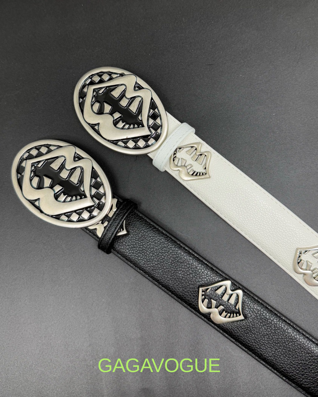 GAGAVOGUE VAMPIRE BITE BUCKLE LEATHER BELT