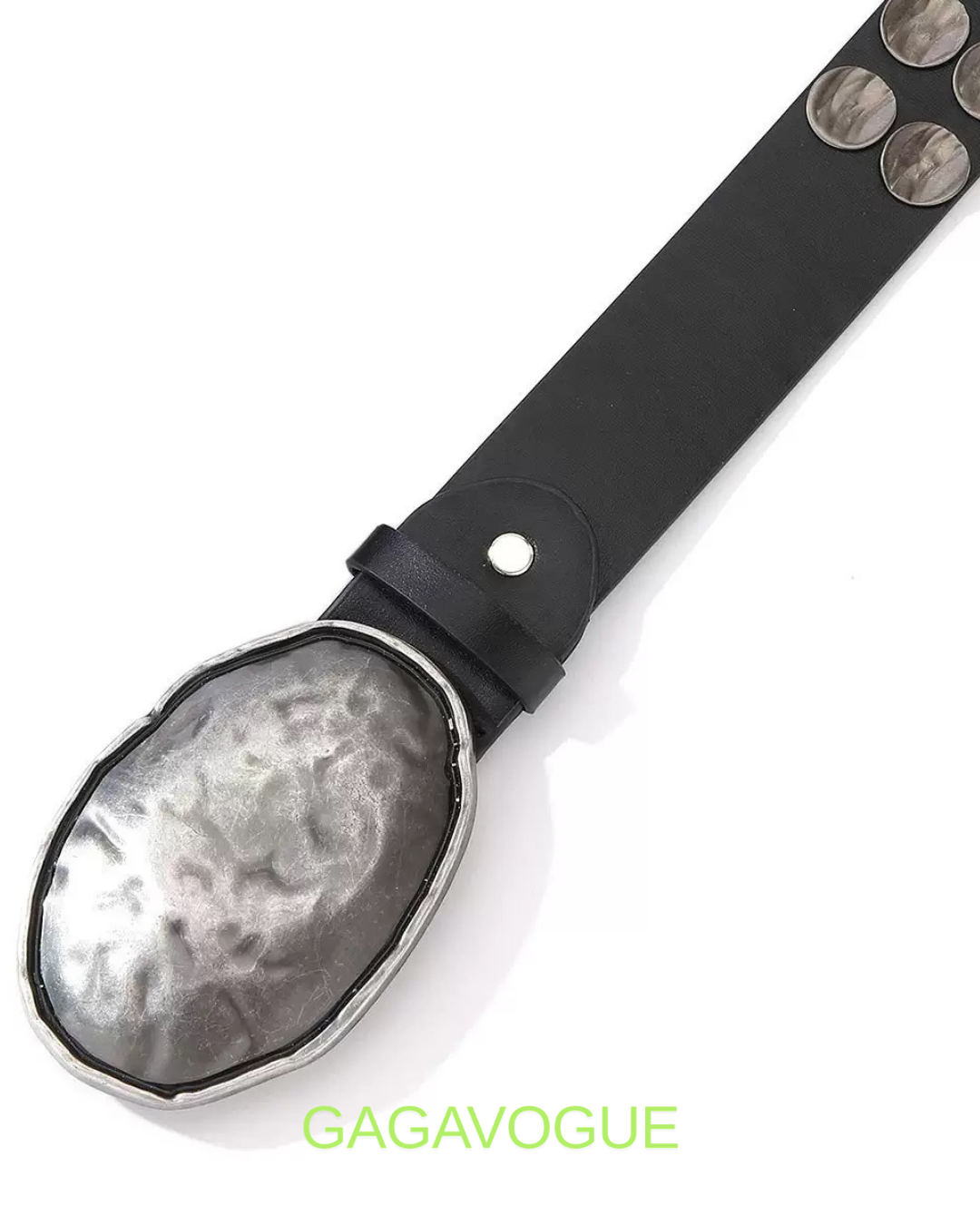 GAGAVOGUE VINTAGE STUDDED OVAL BUCKLE BELT