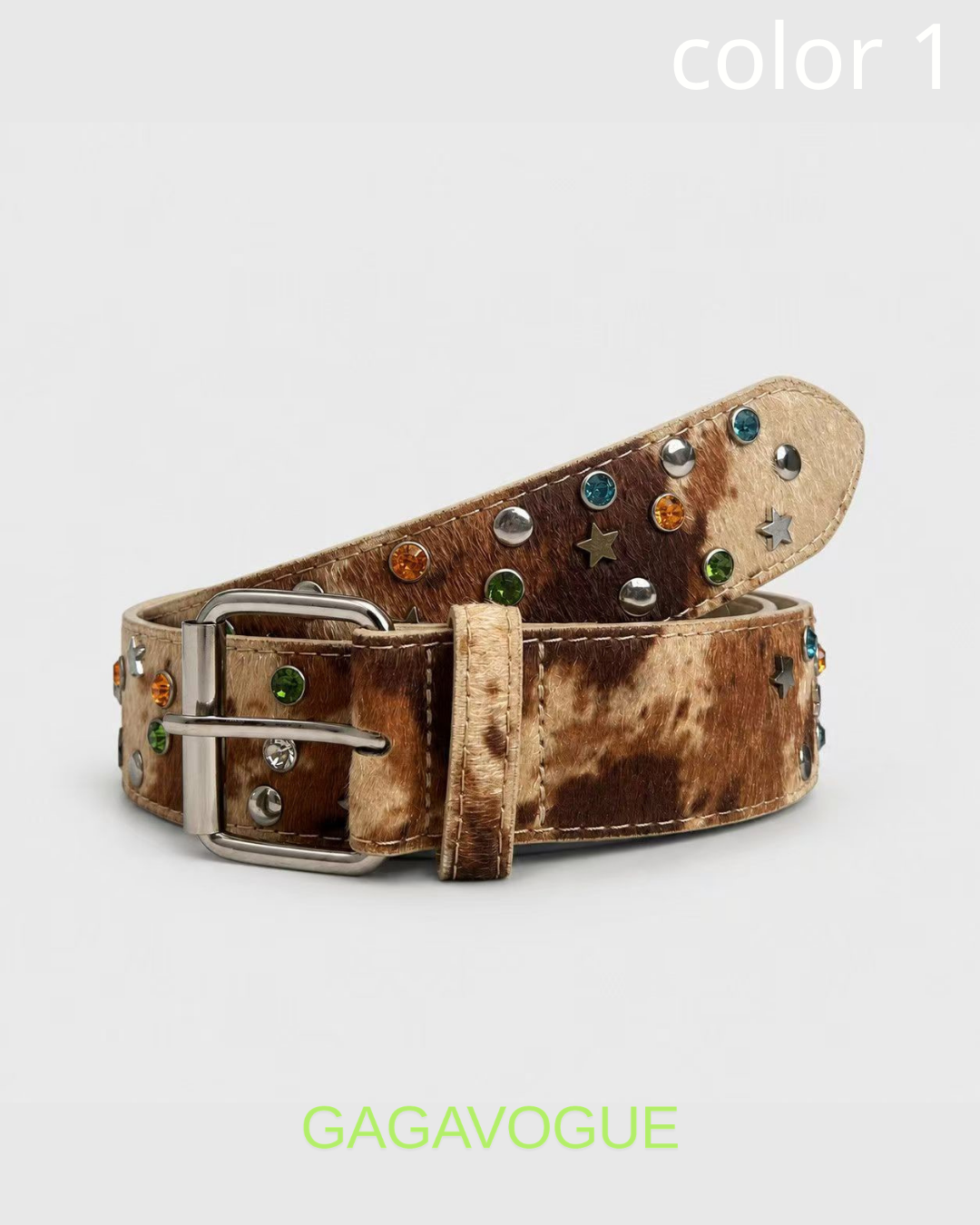 GAGAVOGUE VINTAGE GEM STUDDED BELT